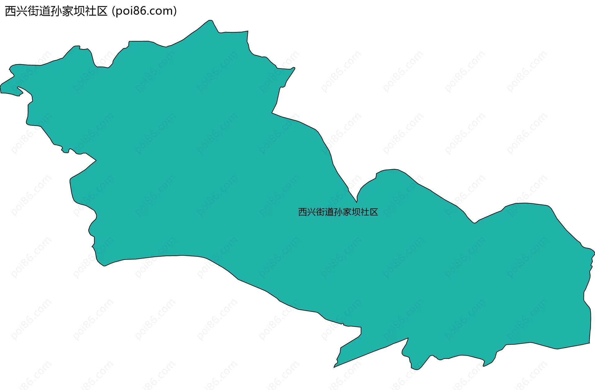 西兴街道孙家坝社区边界地图