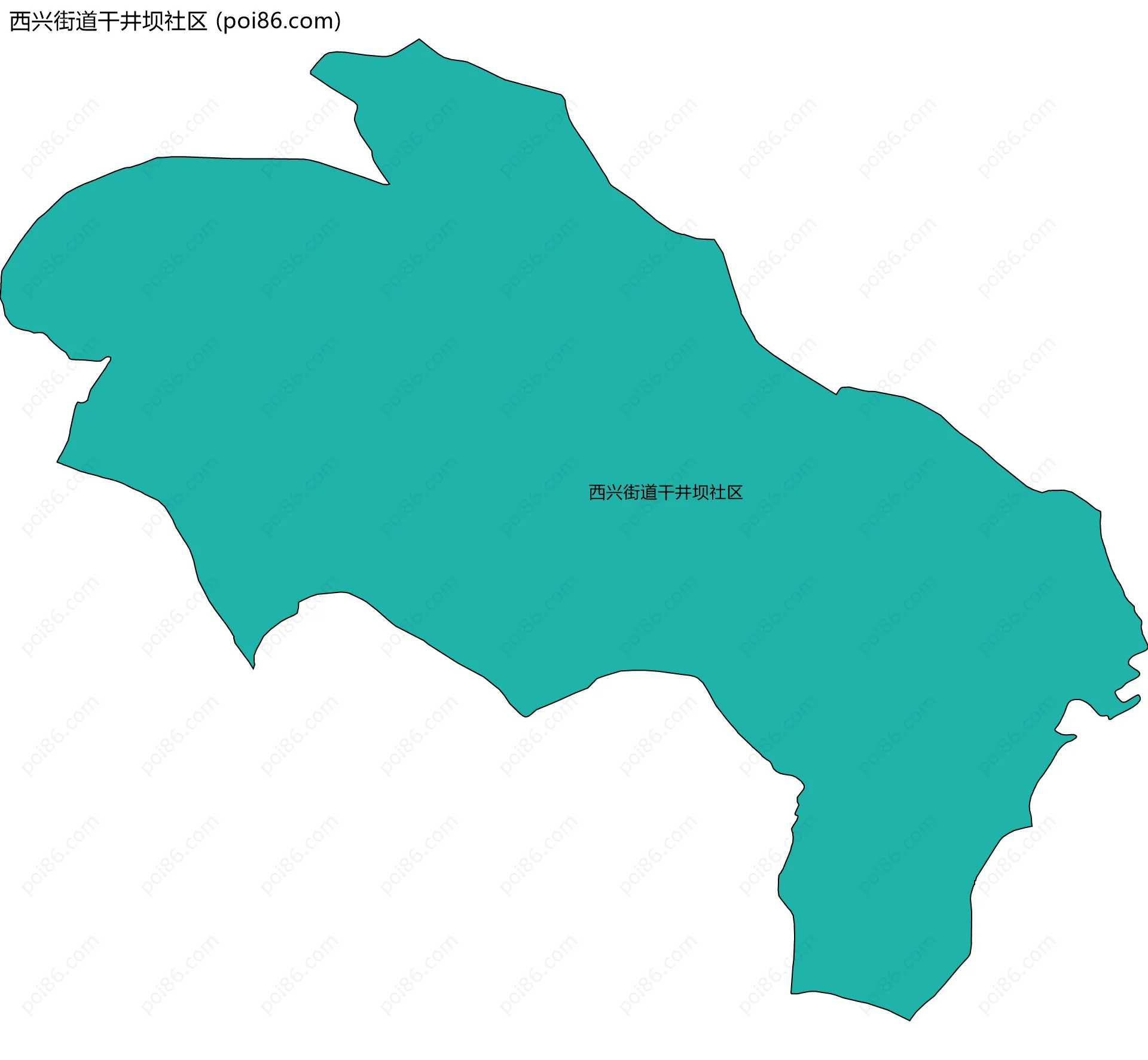 西兴街道干井坝社区边界地图