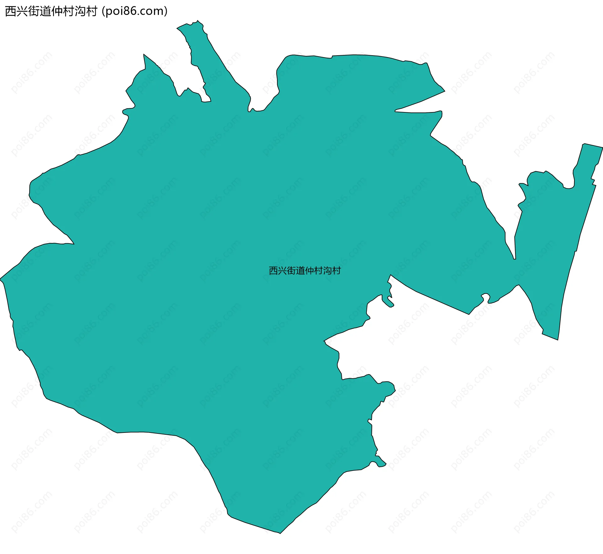 西兴街道仲村沟村边界地图
