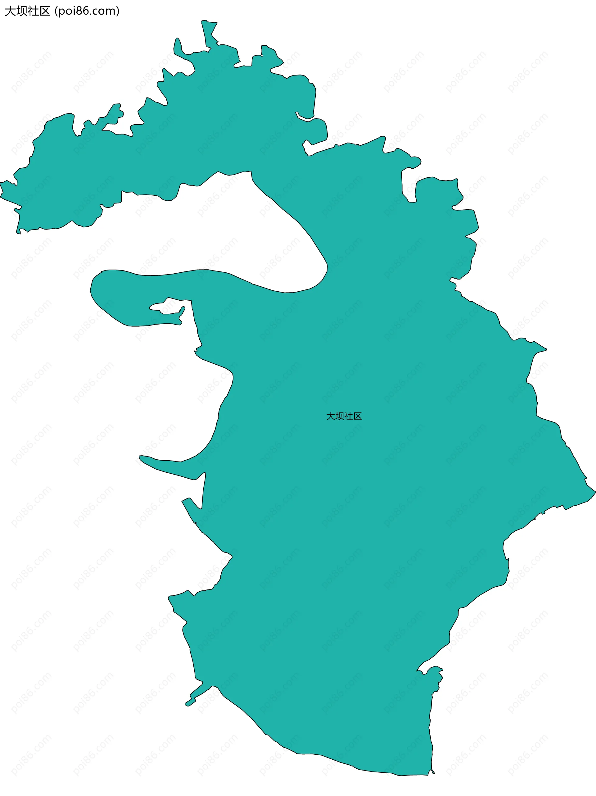 大坝社区边界地图