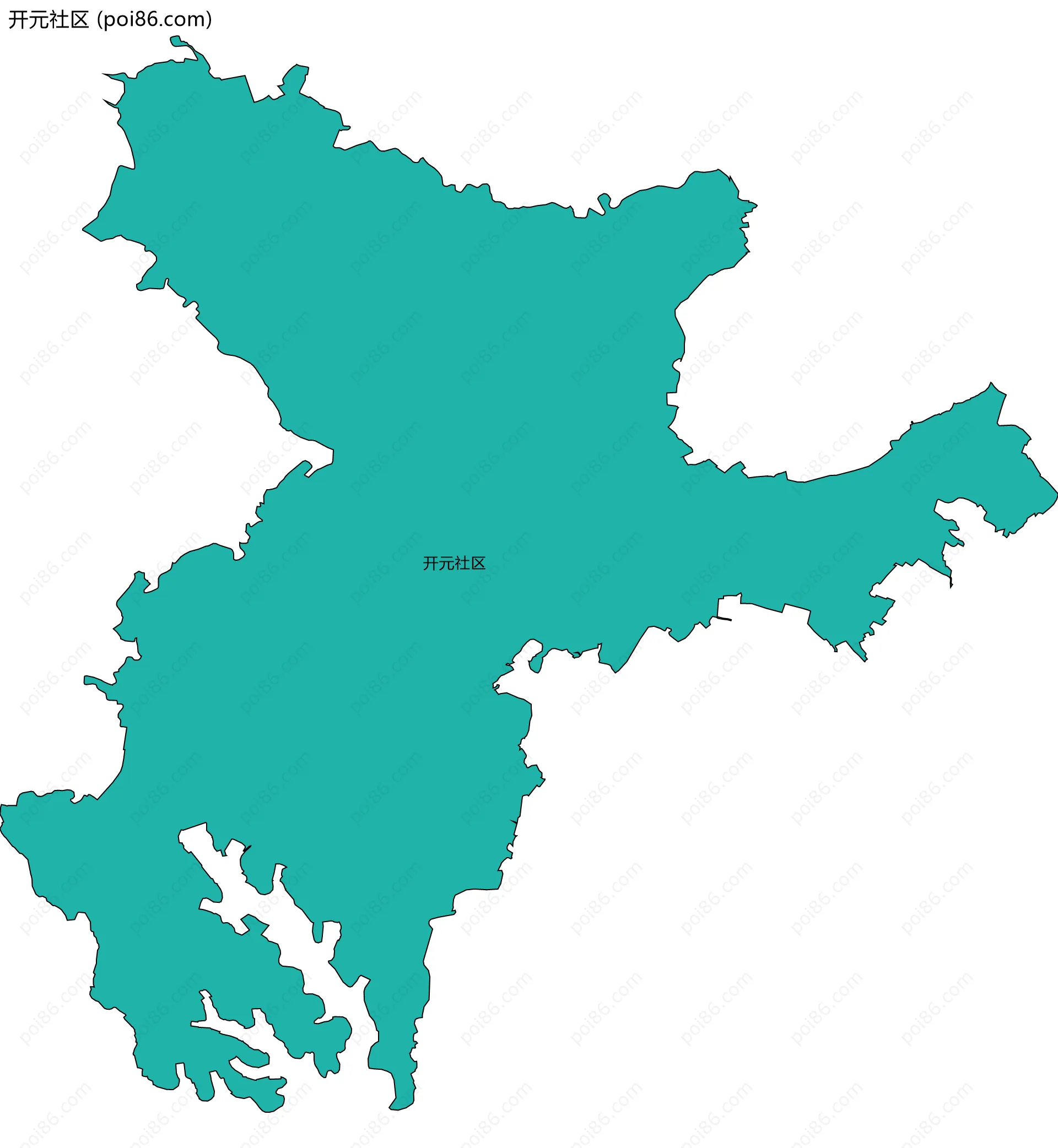 开元社区边界地图