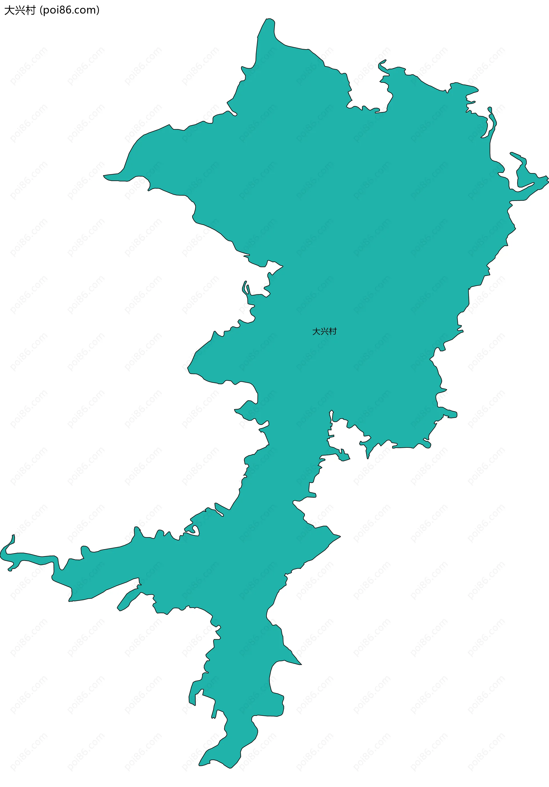 大兴村边界地图