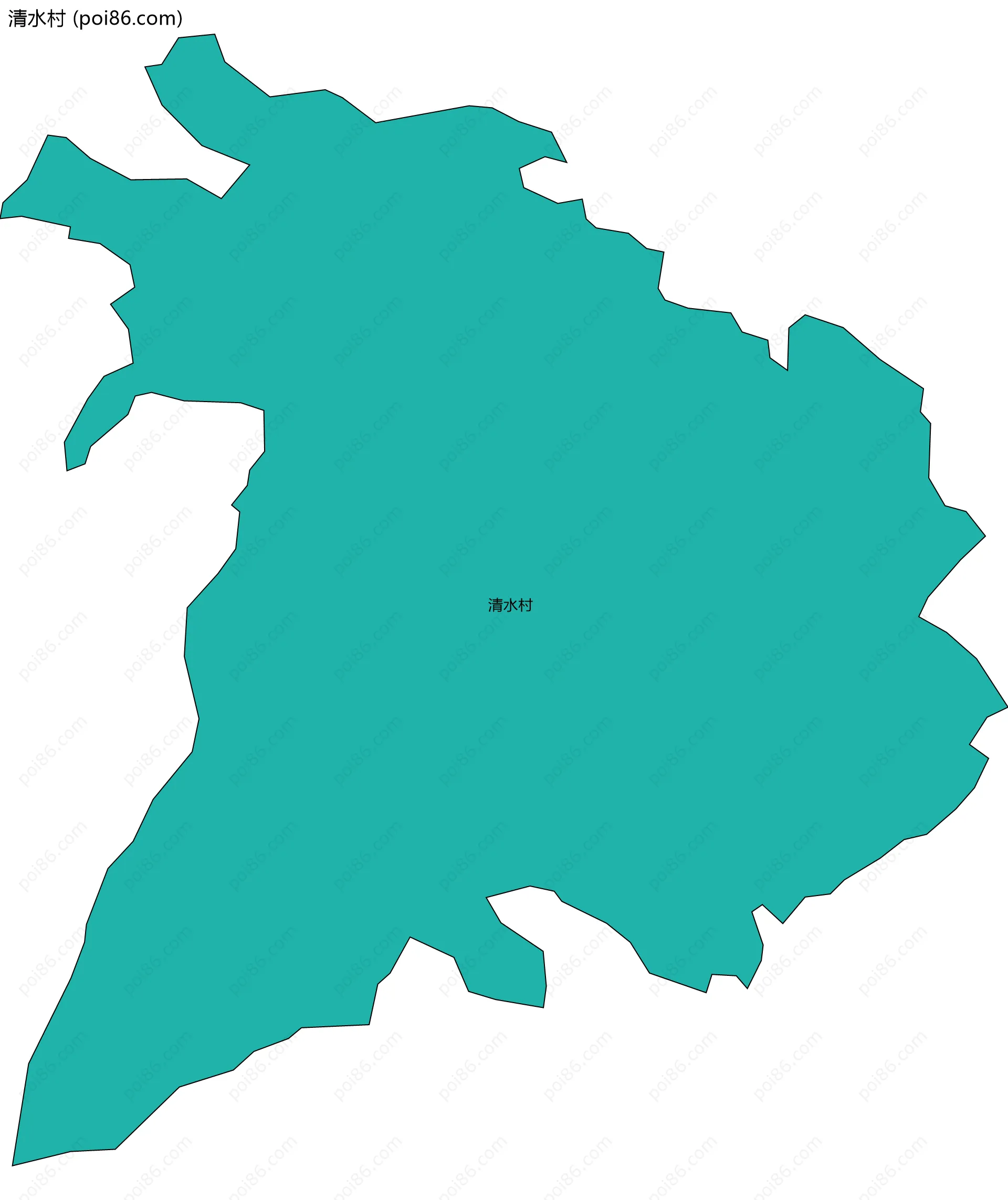清水村边界地图