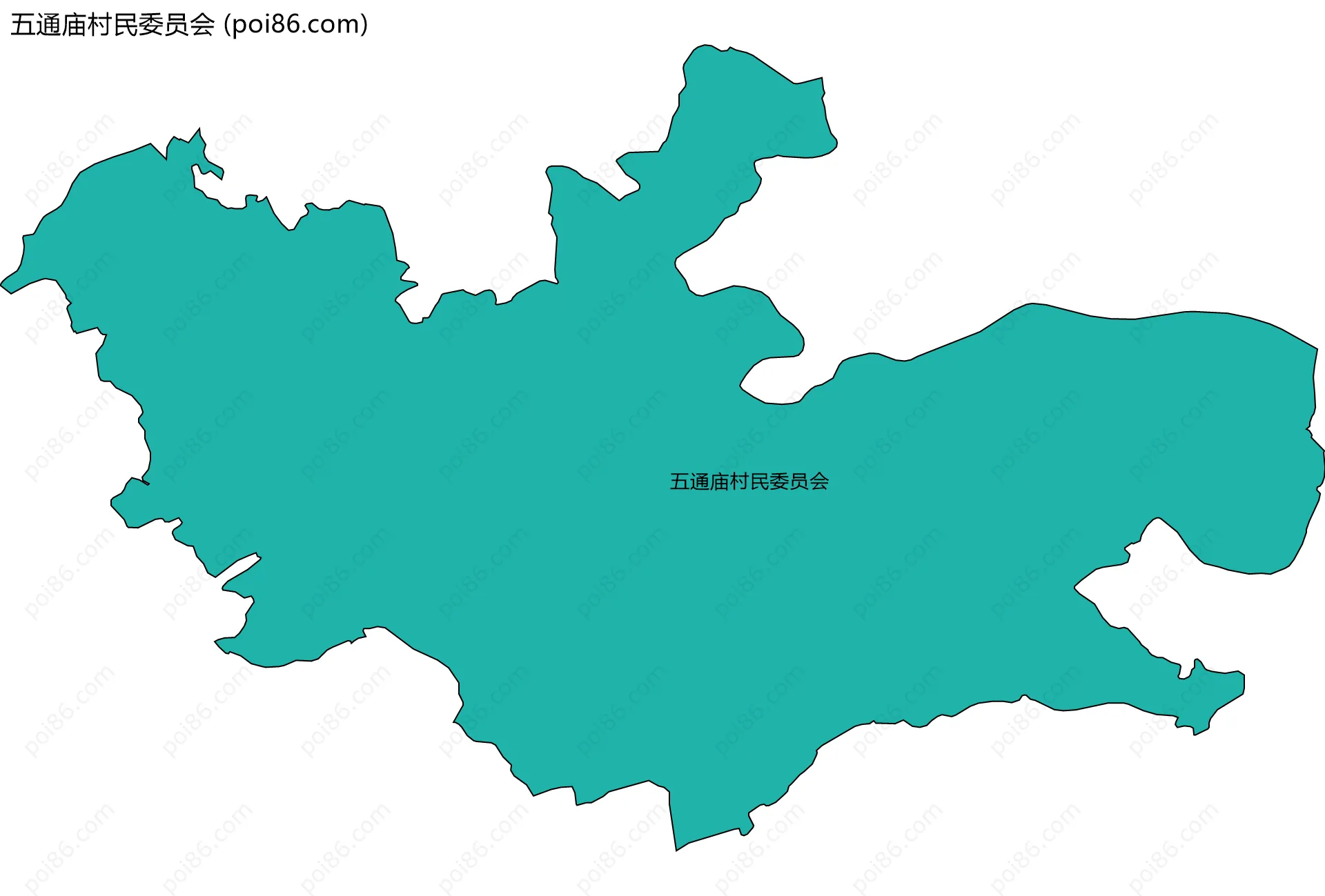 五通庙村民委员会边界地图