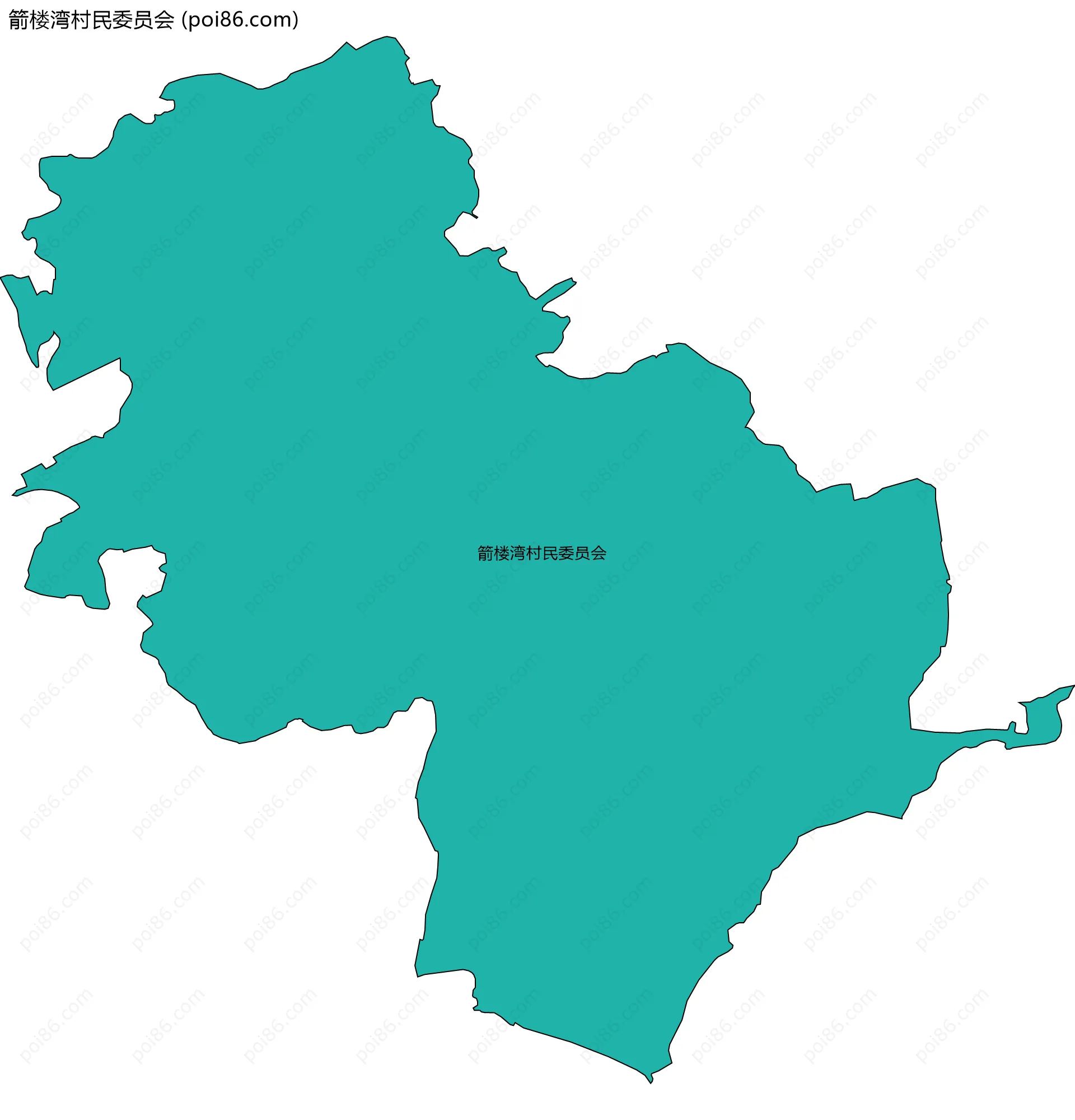 箭楼湾村民委员会边界地图