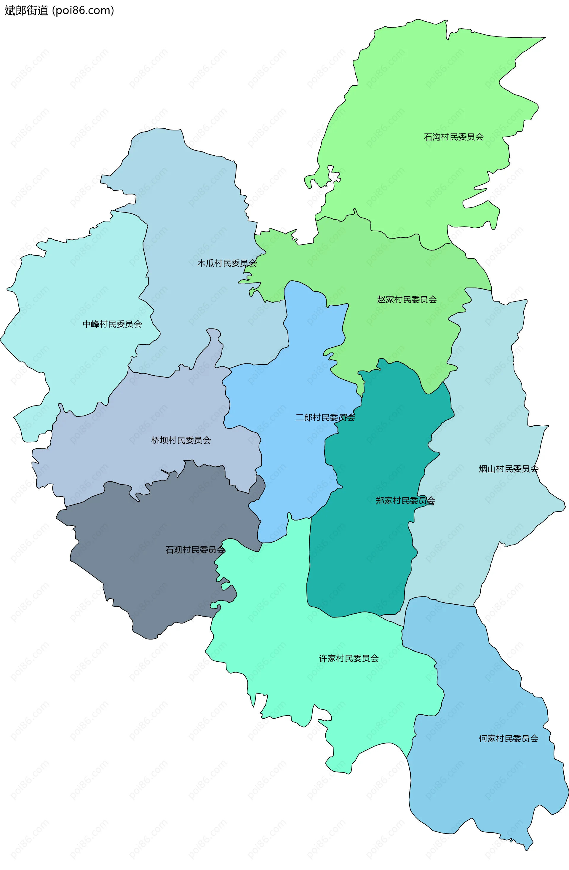 斌郎街道边界地图(五级行政区划)