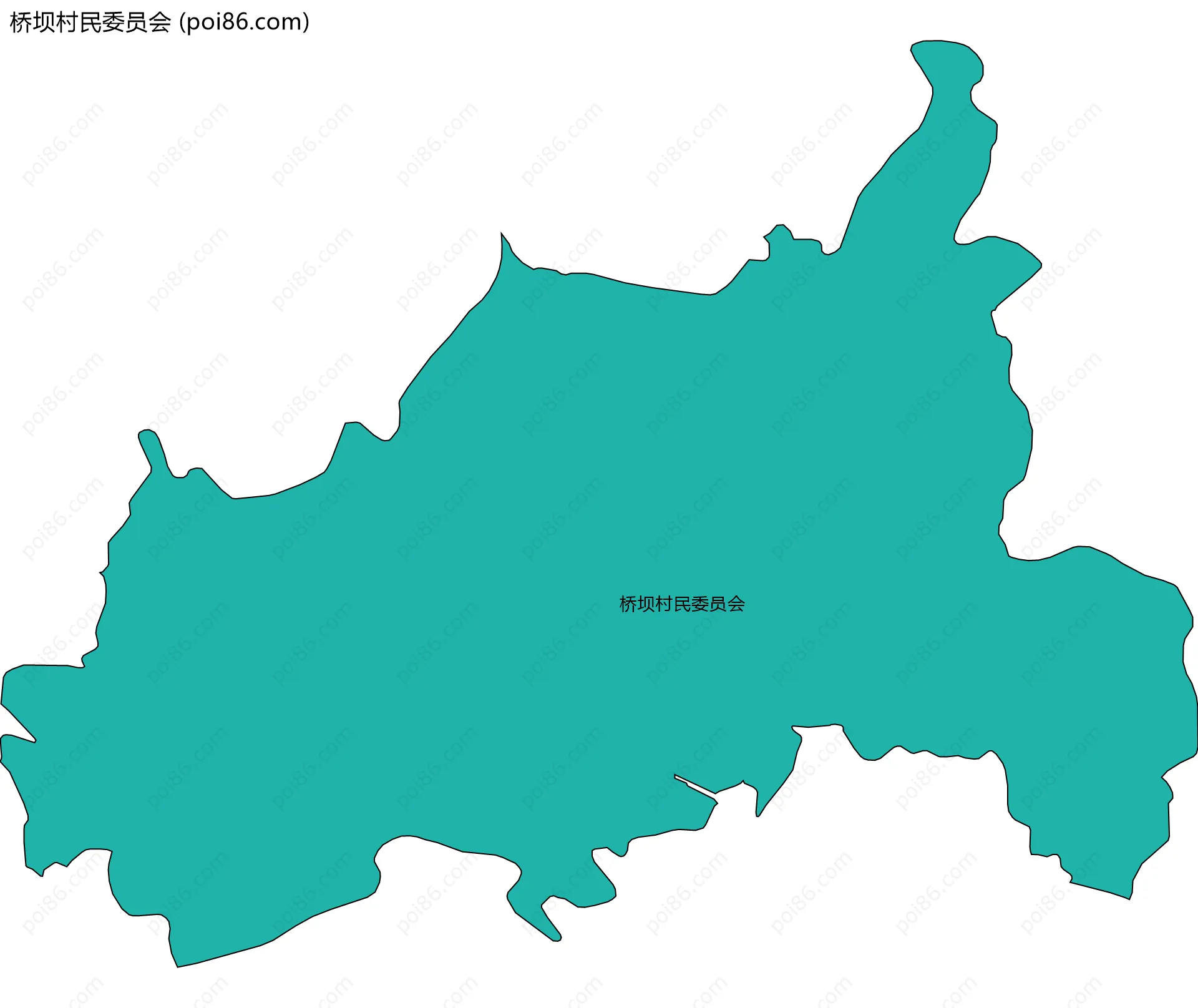 桥坝村民委员会边界地图