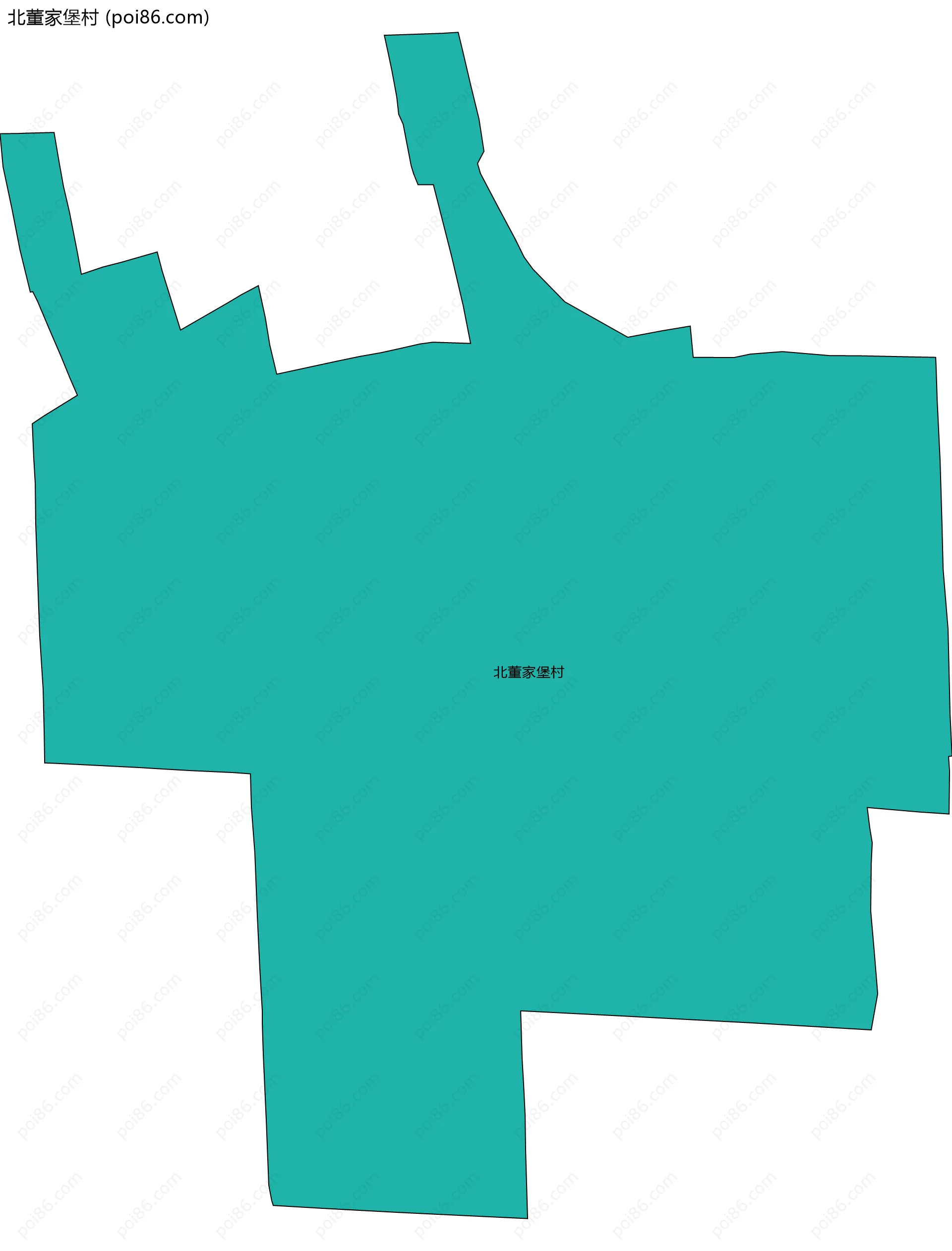 北董家堡村边界地图