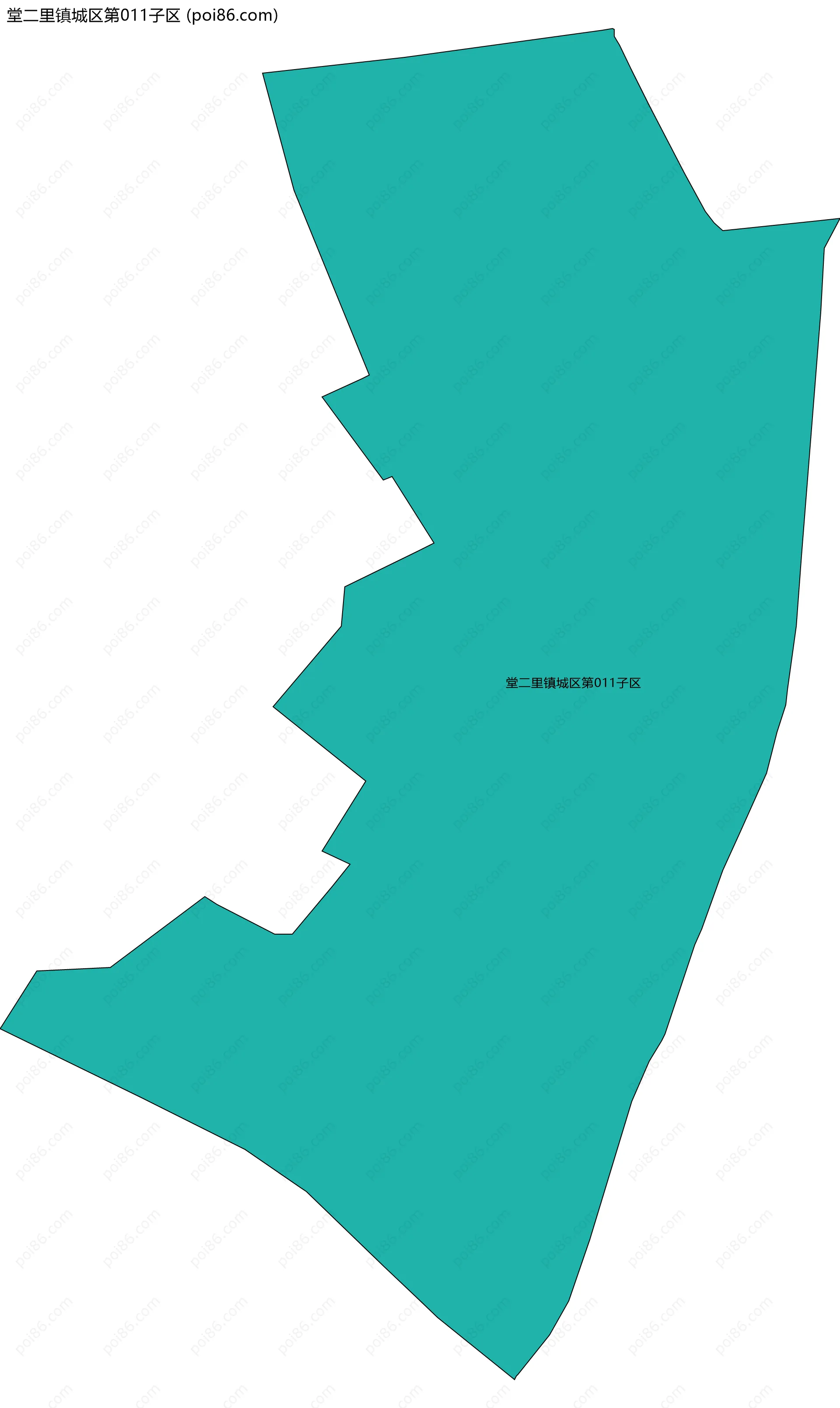 堂二里镇城区第011子区边界地图