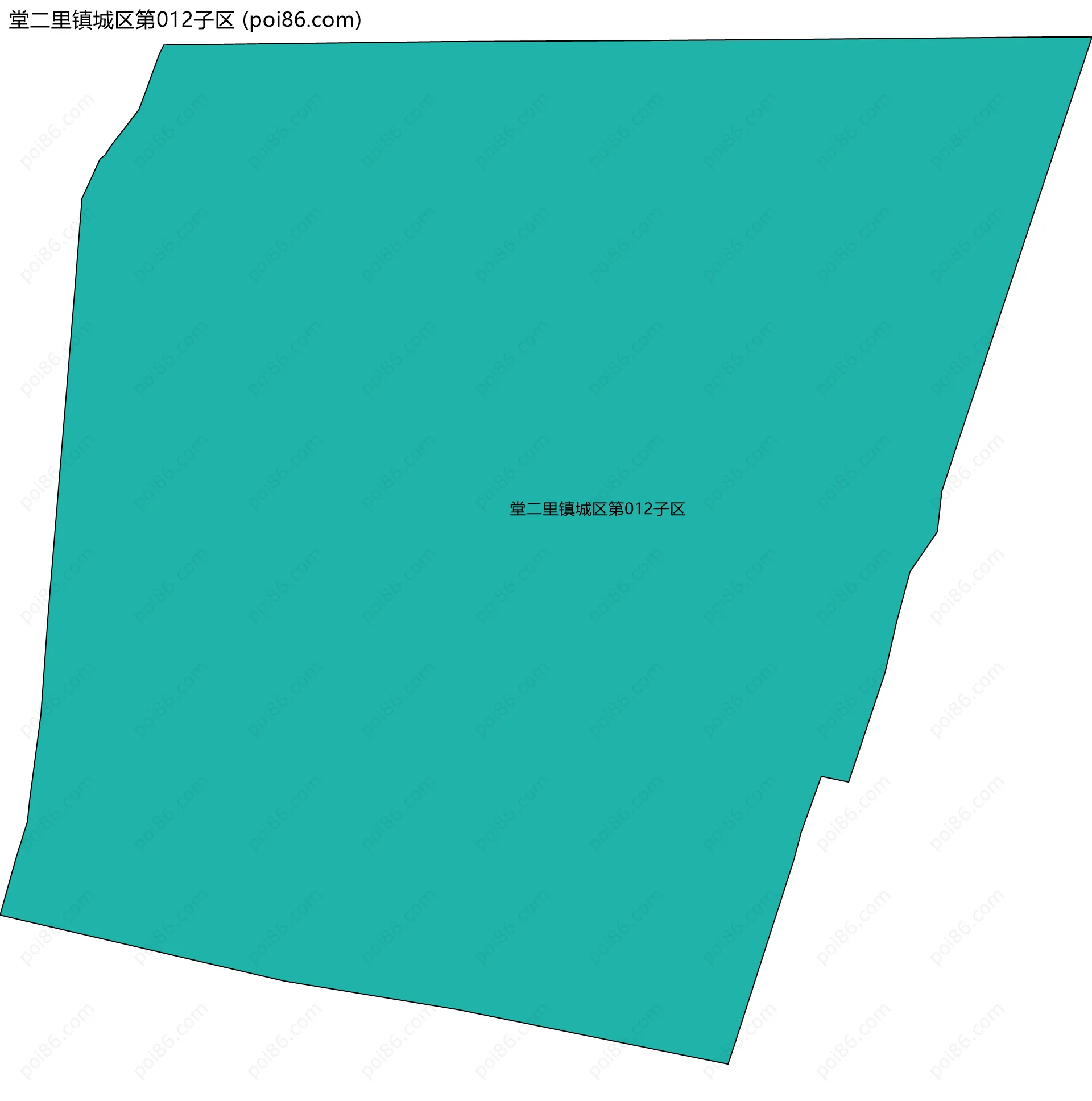堂二里镇城区第012子区边界地图