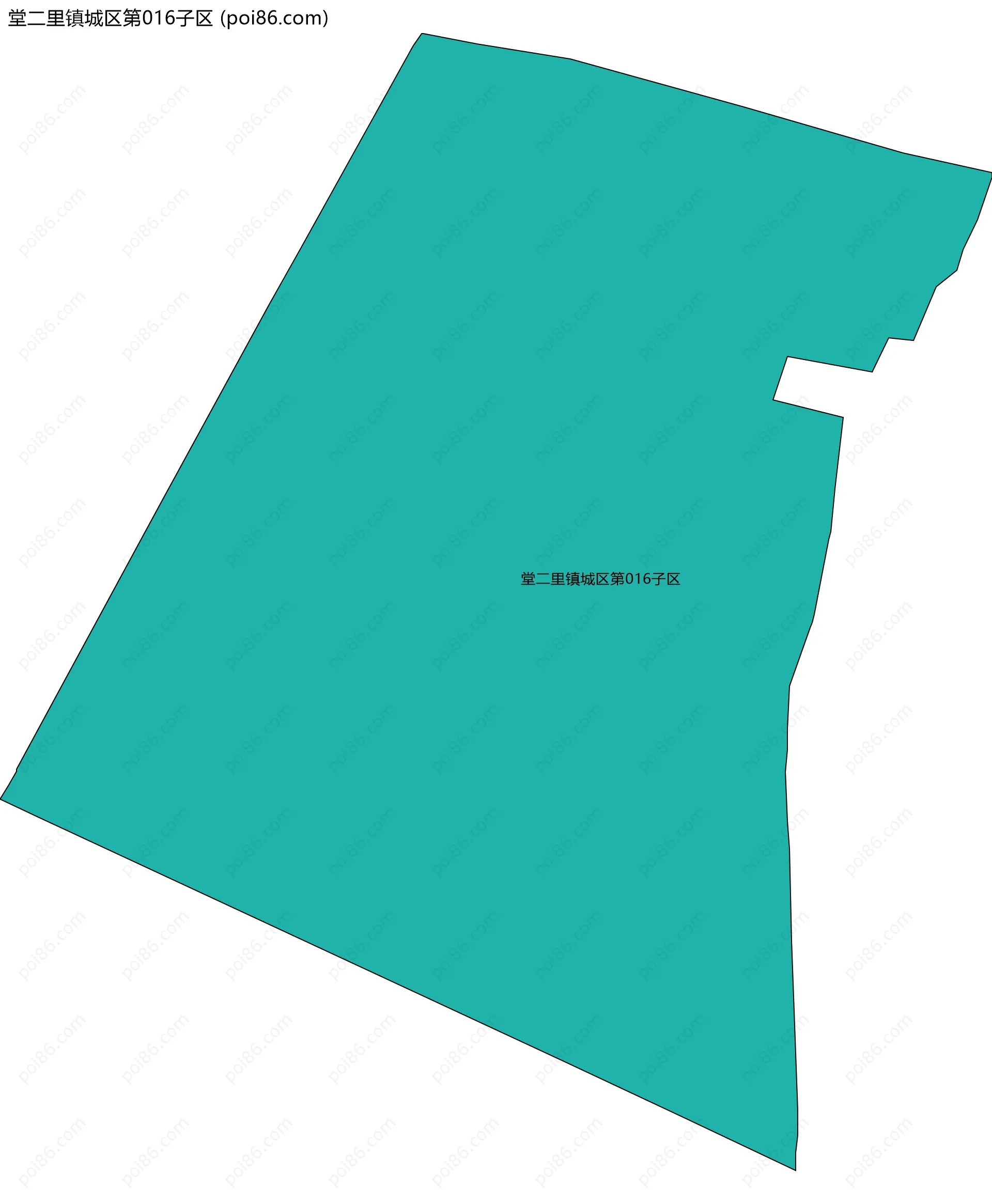 堂二里镇城区第016子区边界地图