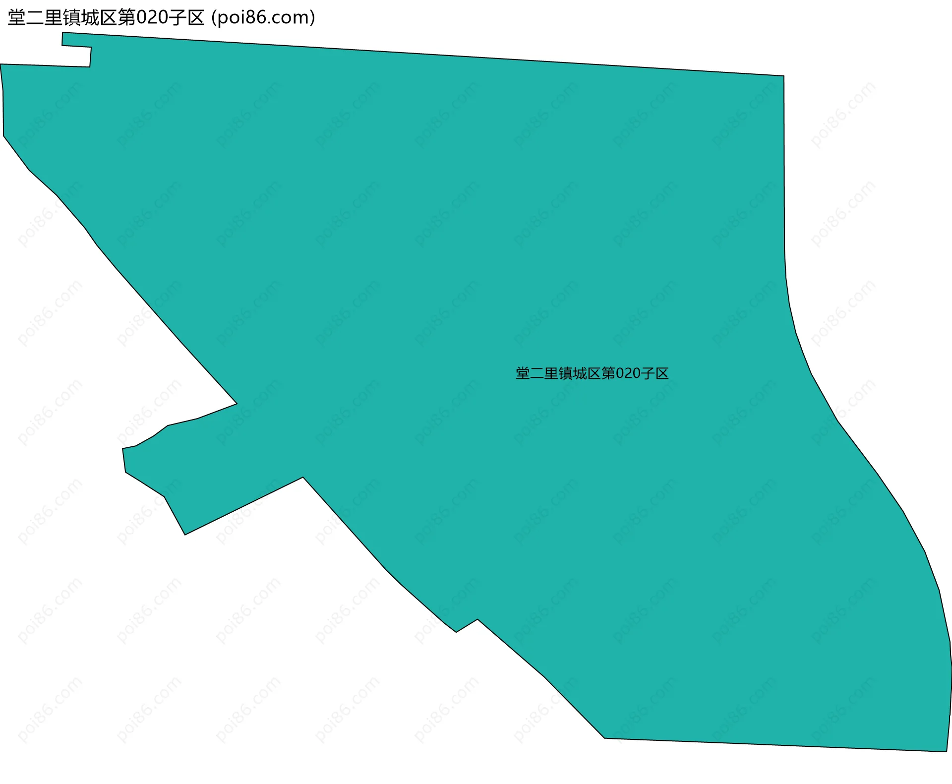 堂二里镇城区第020子区边界地图