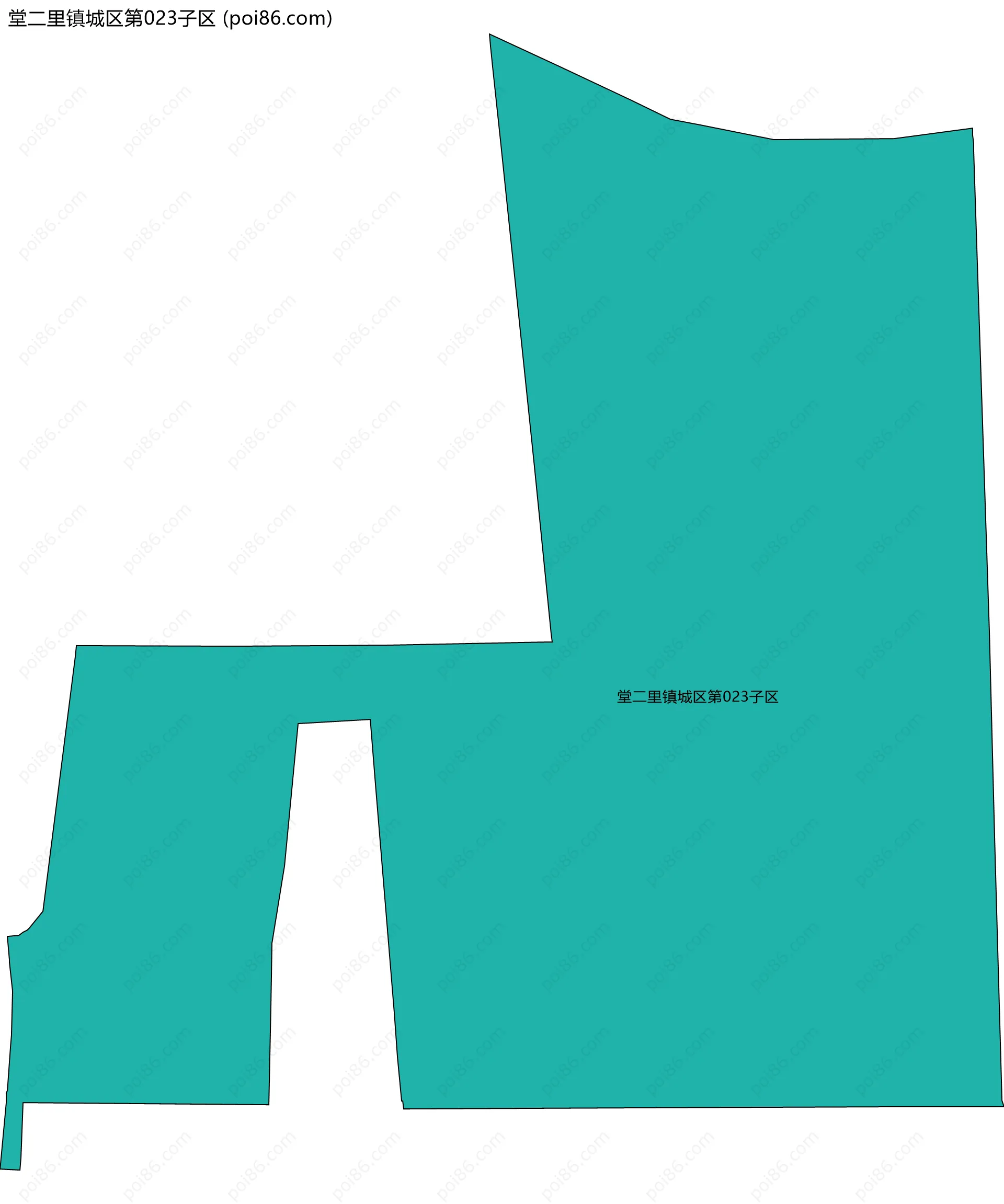 堂二里镇城区第023子区边界地图