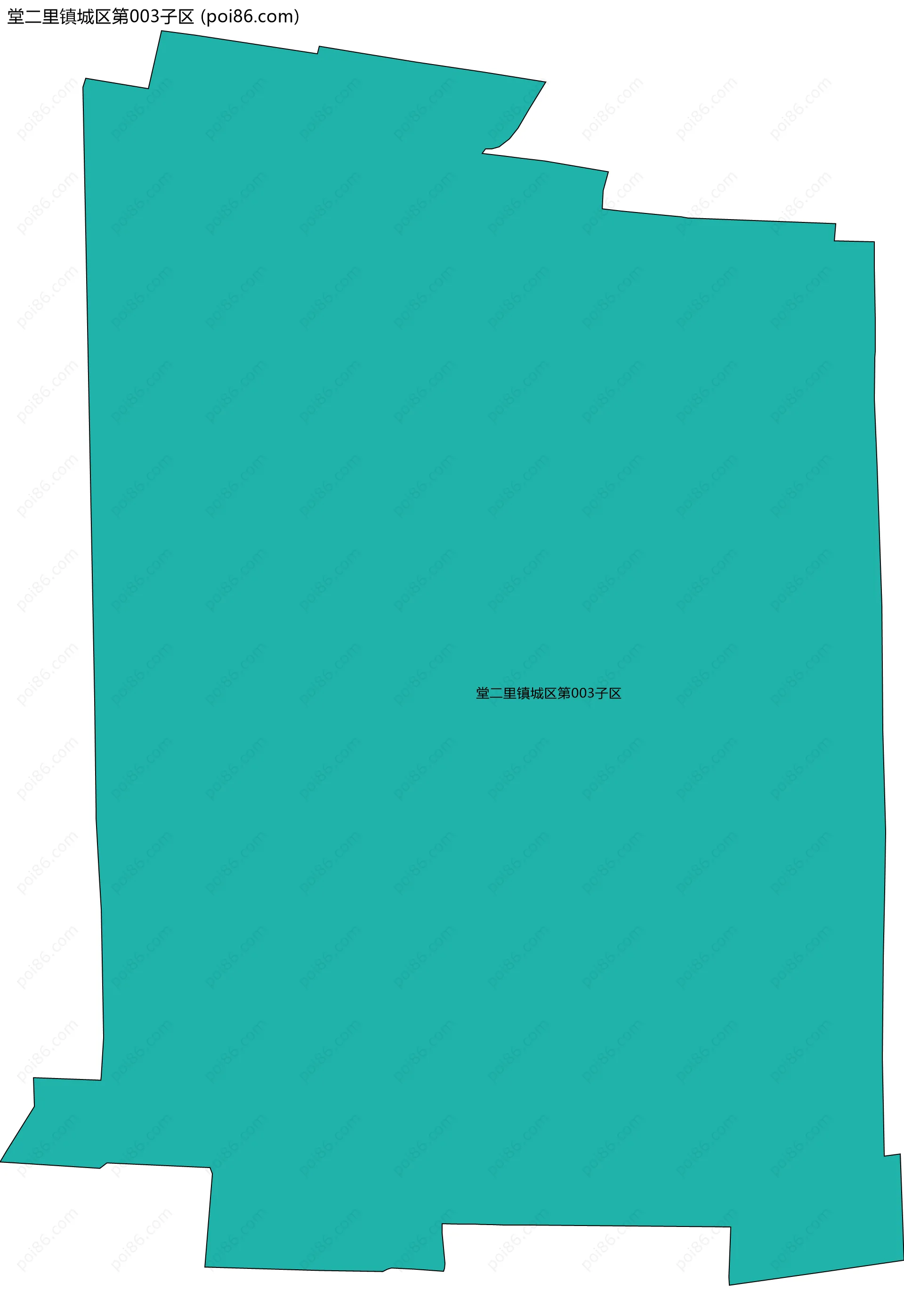 堂二里镇城区第003子区边界地图