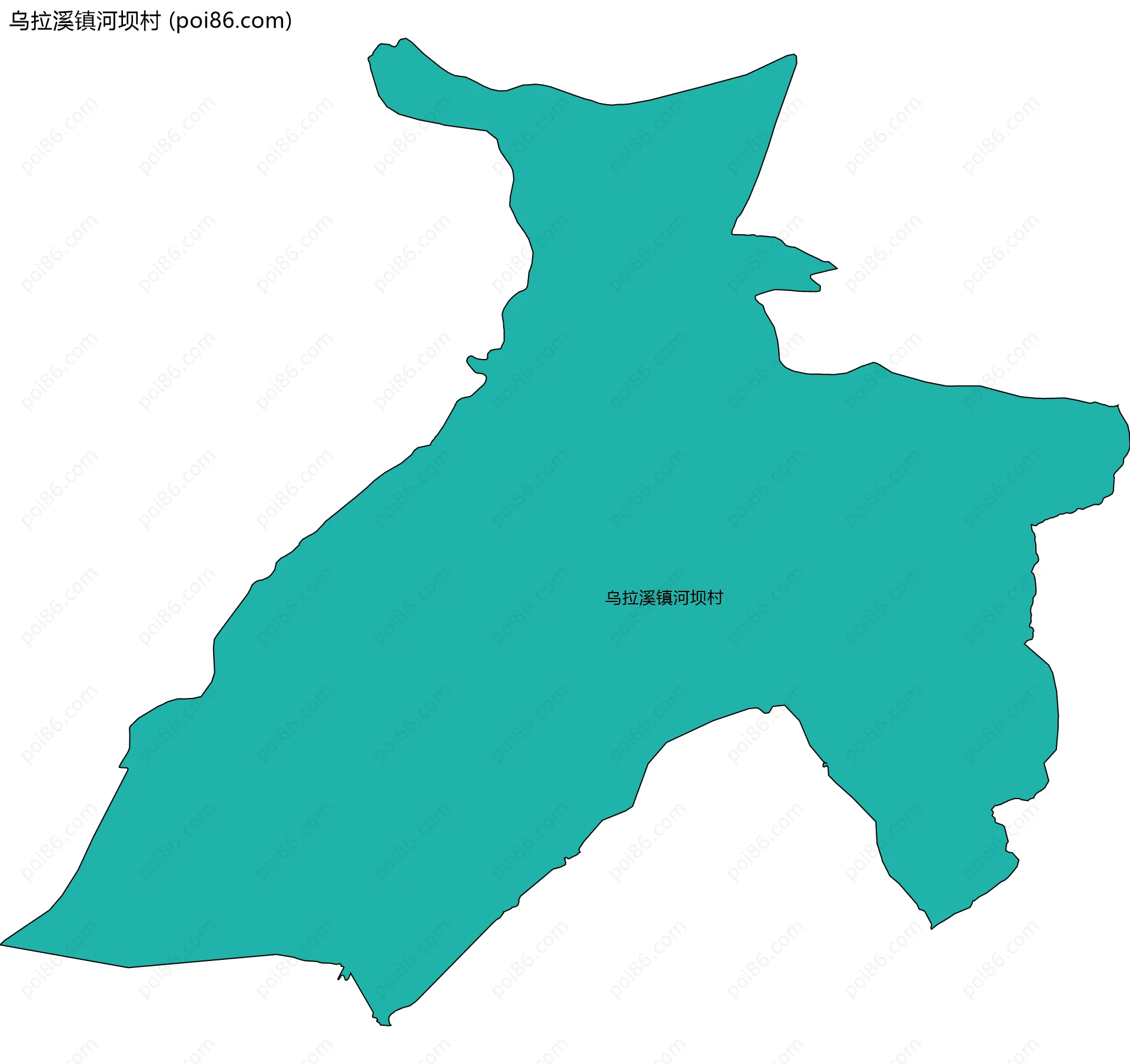 乌拉溪镇河坝村边界地图