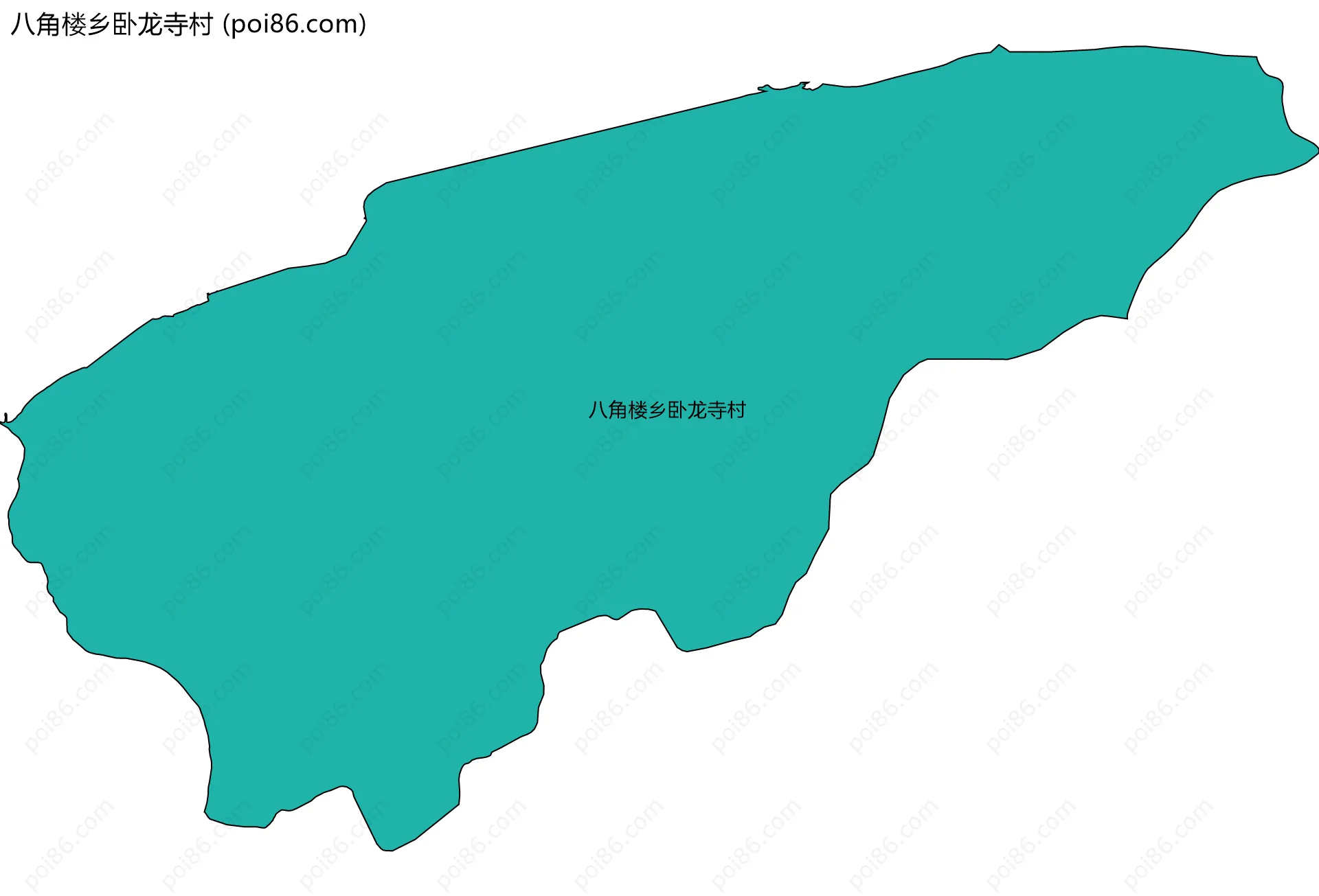八角楼乡卧龙寺村边界地图