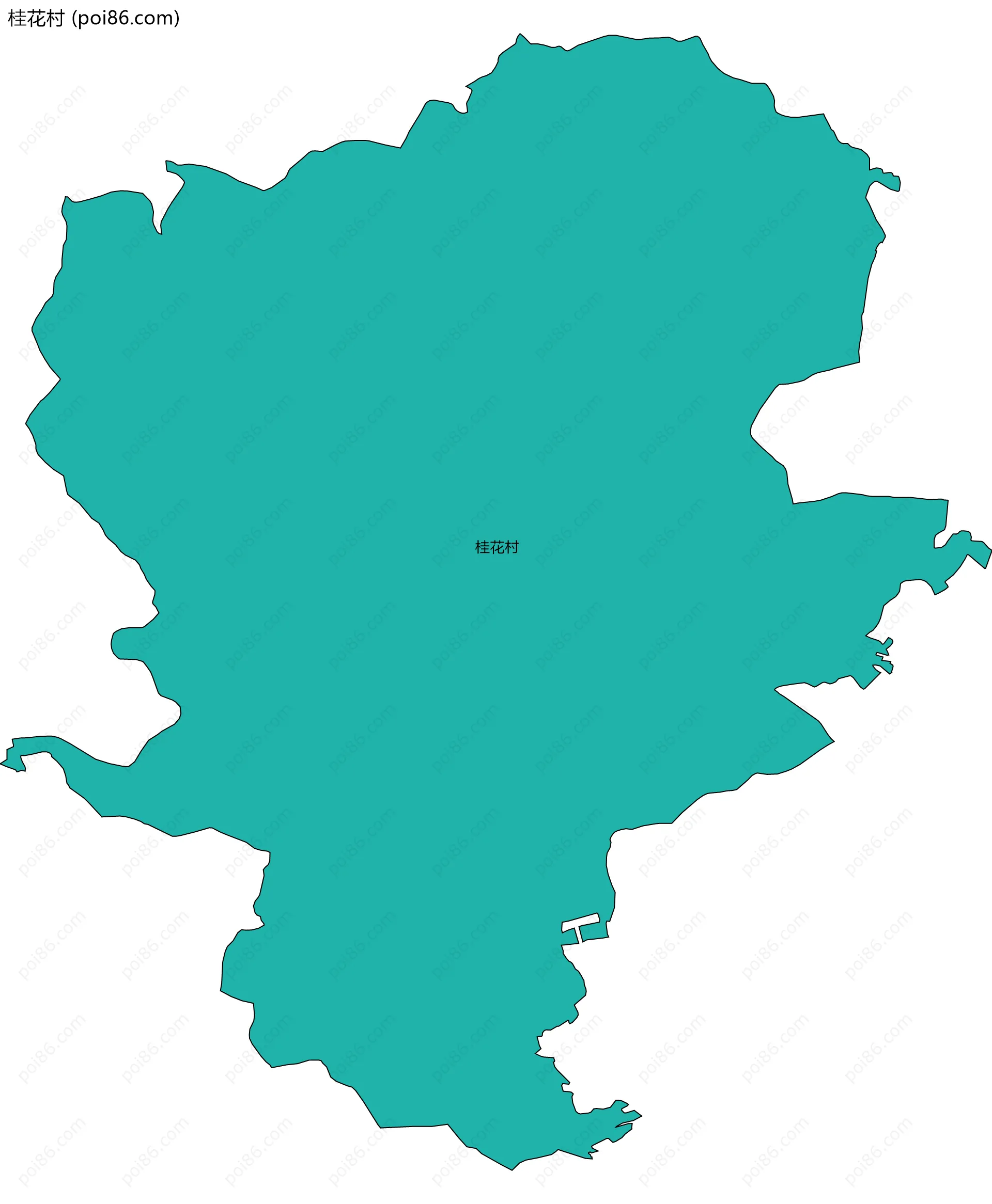 桂花村边界地图