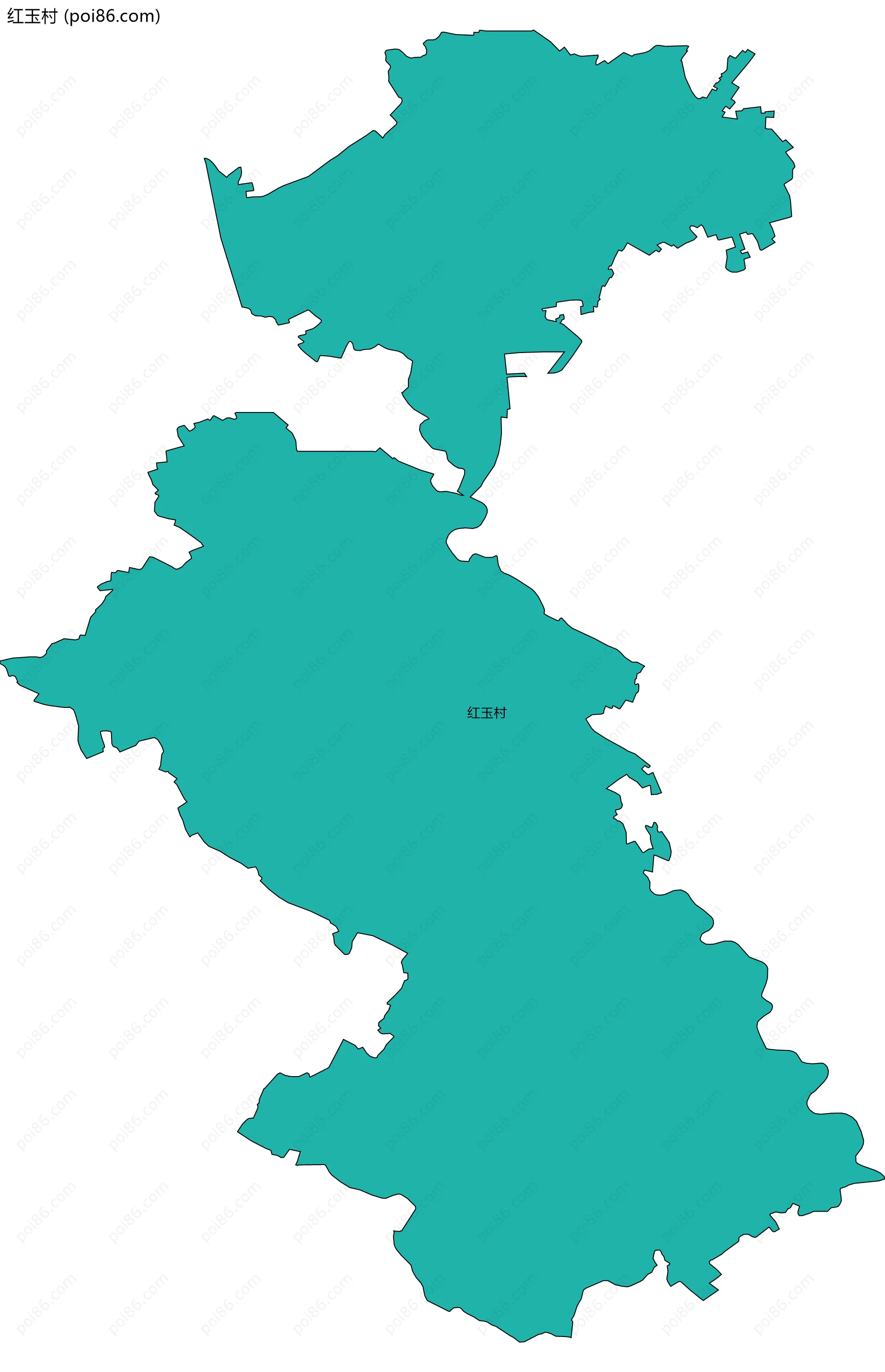 红玉村边界地图