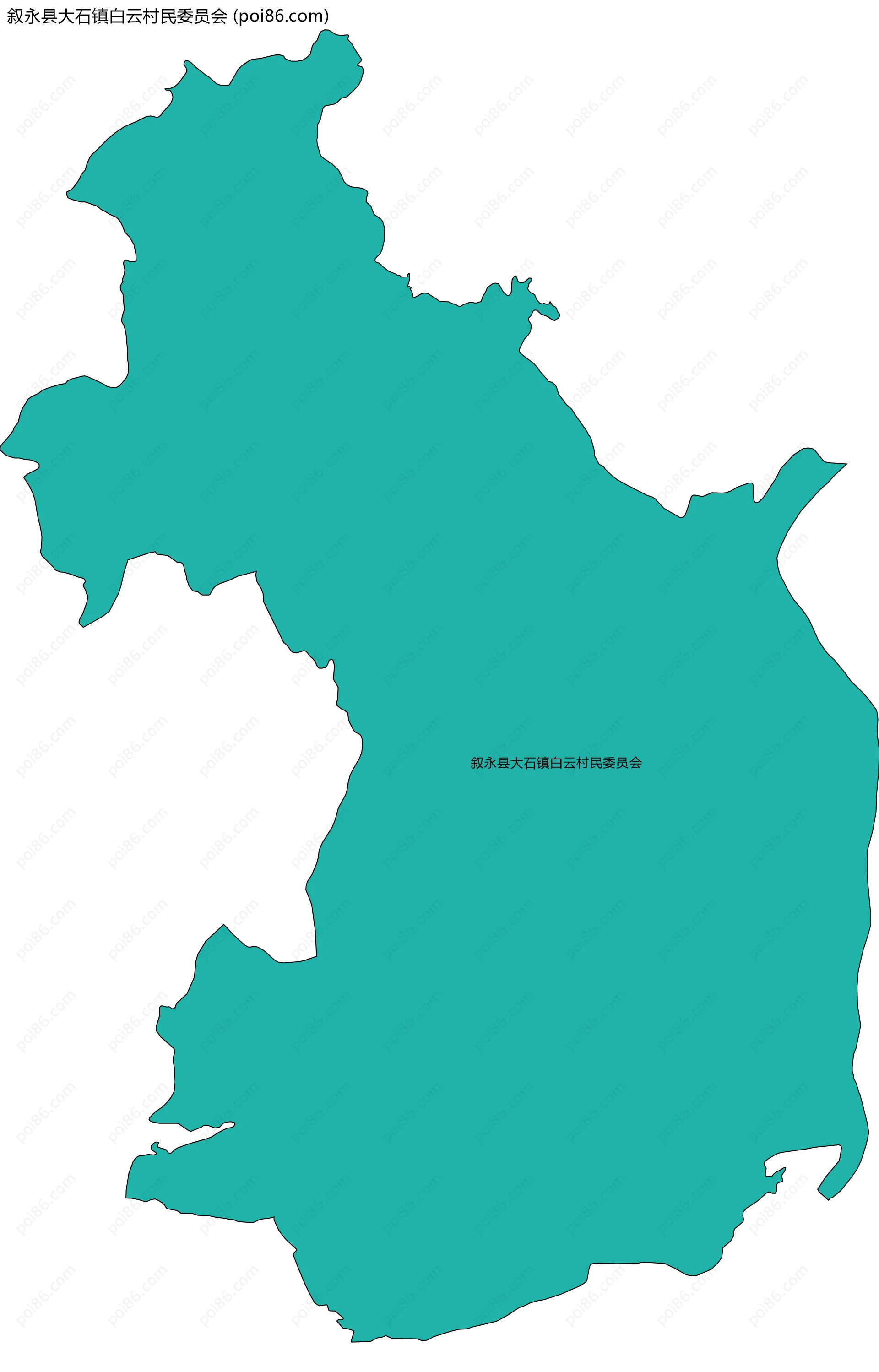 叙永县大石镇白云村民委员会边界地图