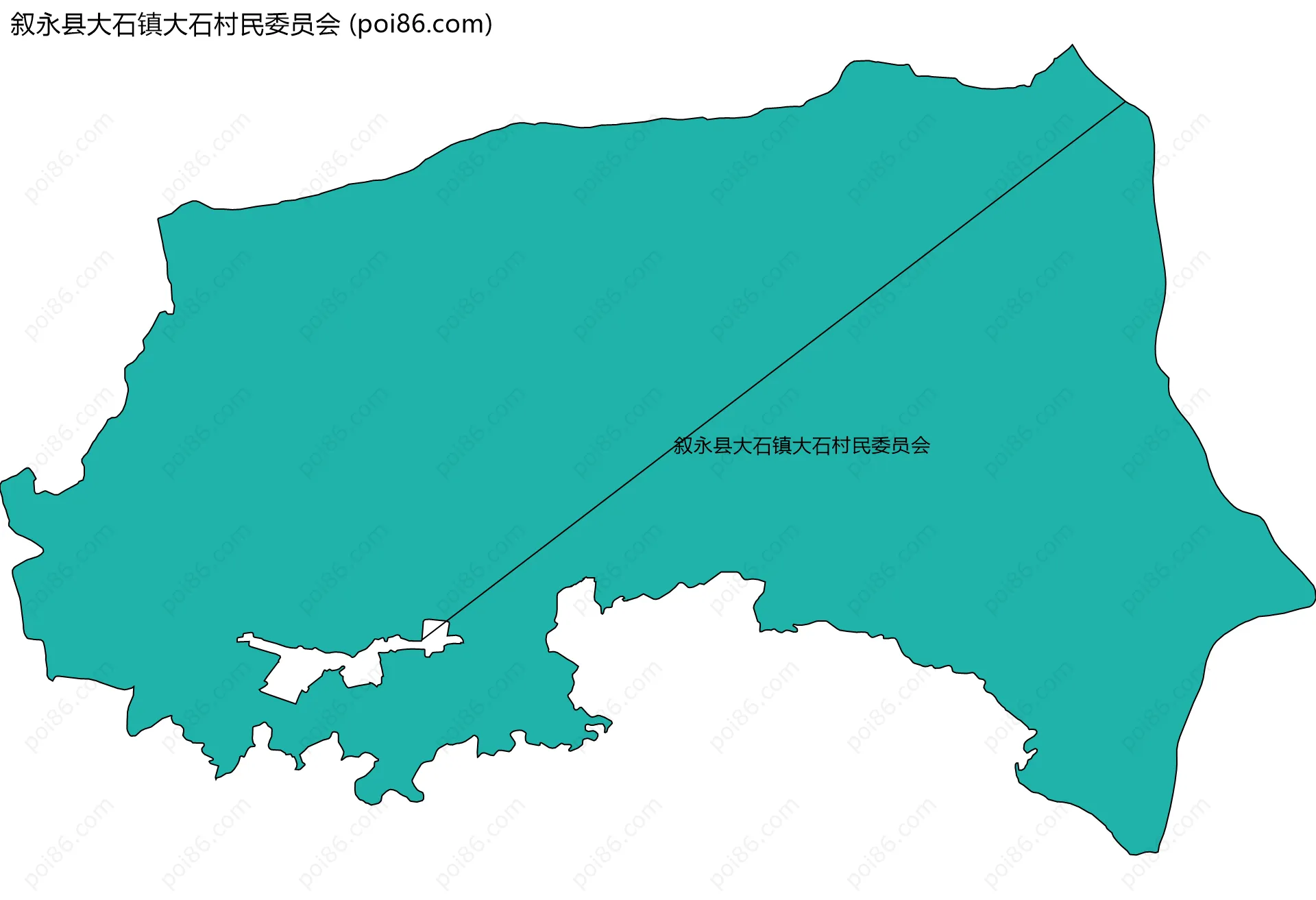 叙永县大石镇大石村民委员会边界地图