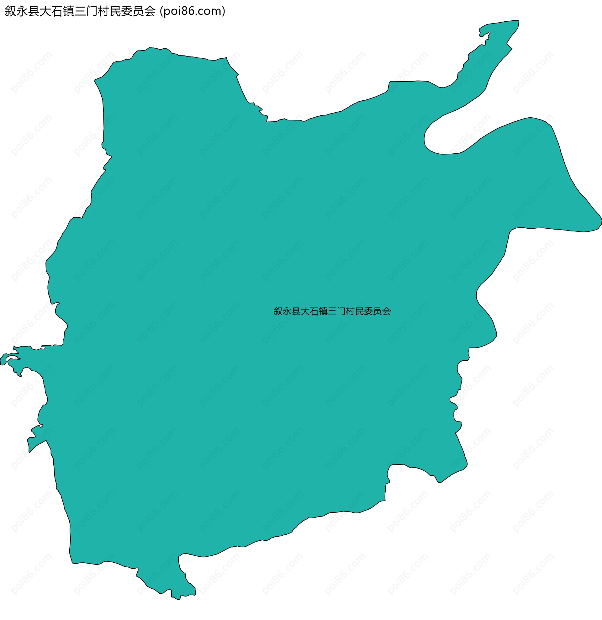 叙永县大石镇三门村民委员会边界地图