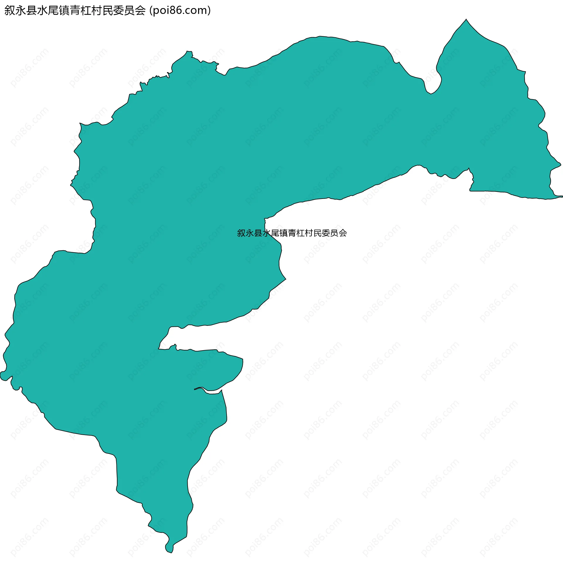 叙永县水尾镇青杠村民委员会边界地图