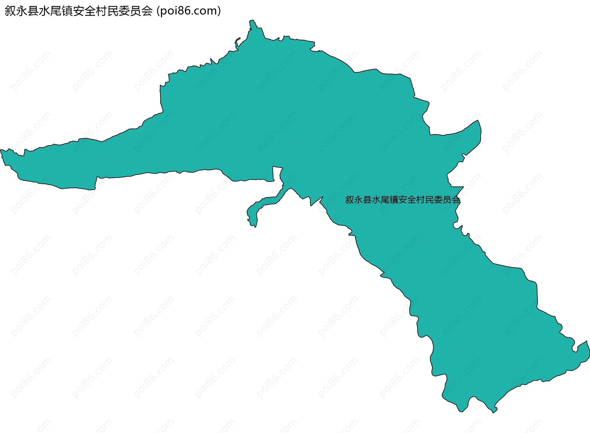 叙永县水尾镇安全村民委员会边界地图