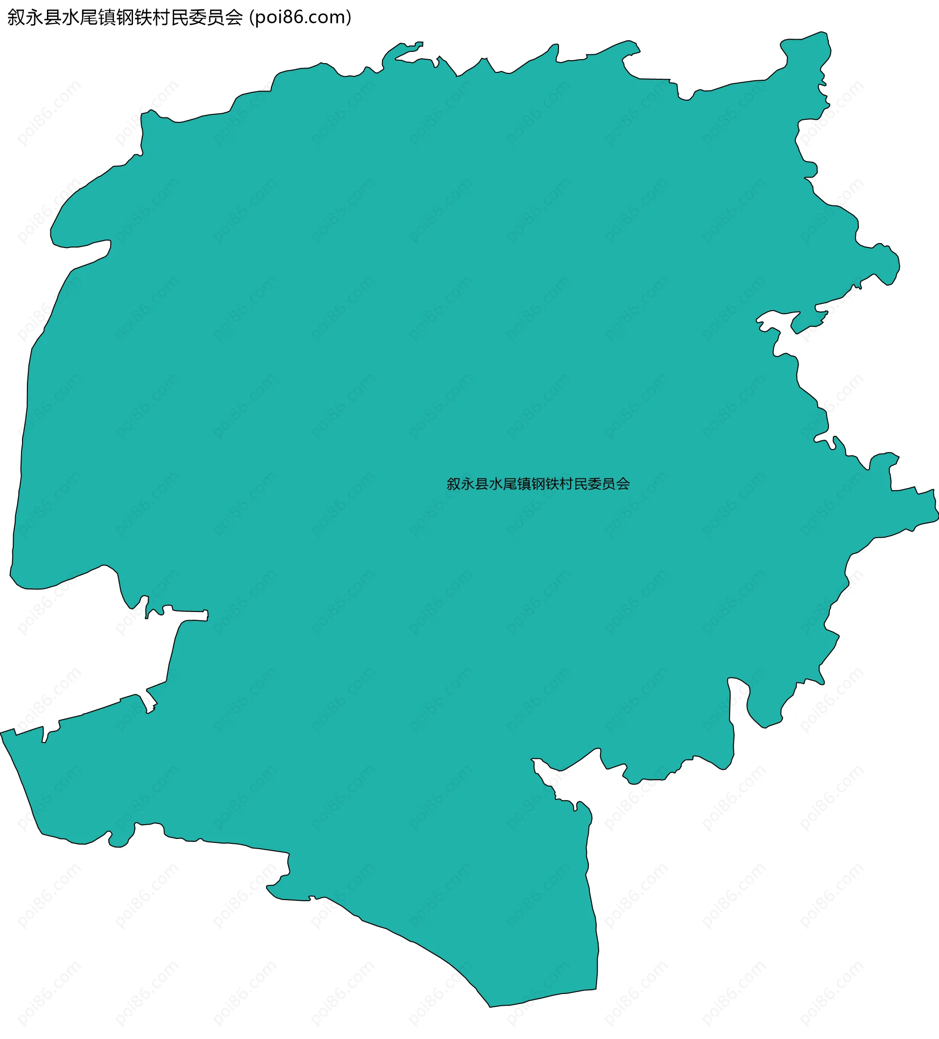 叙永县水尾镇钢铁村民委员会边界地图