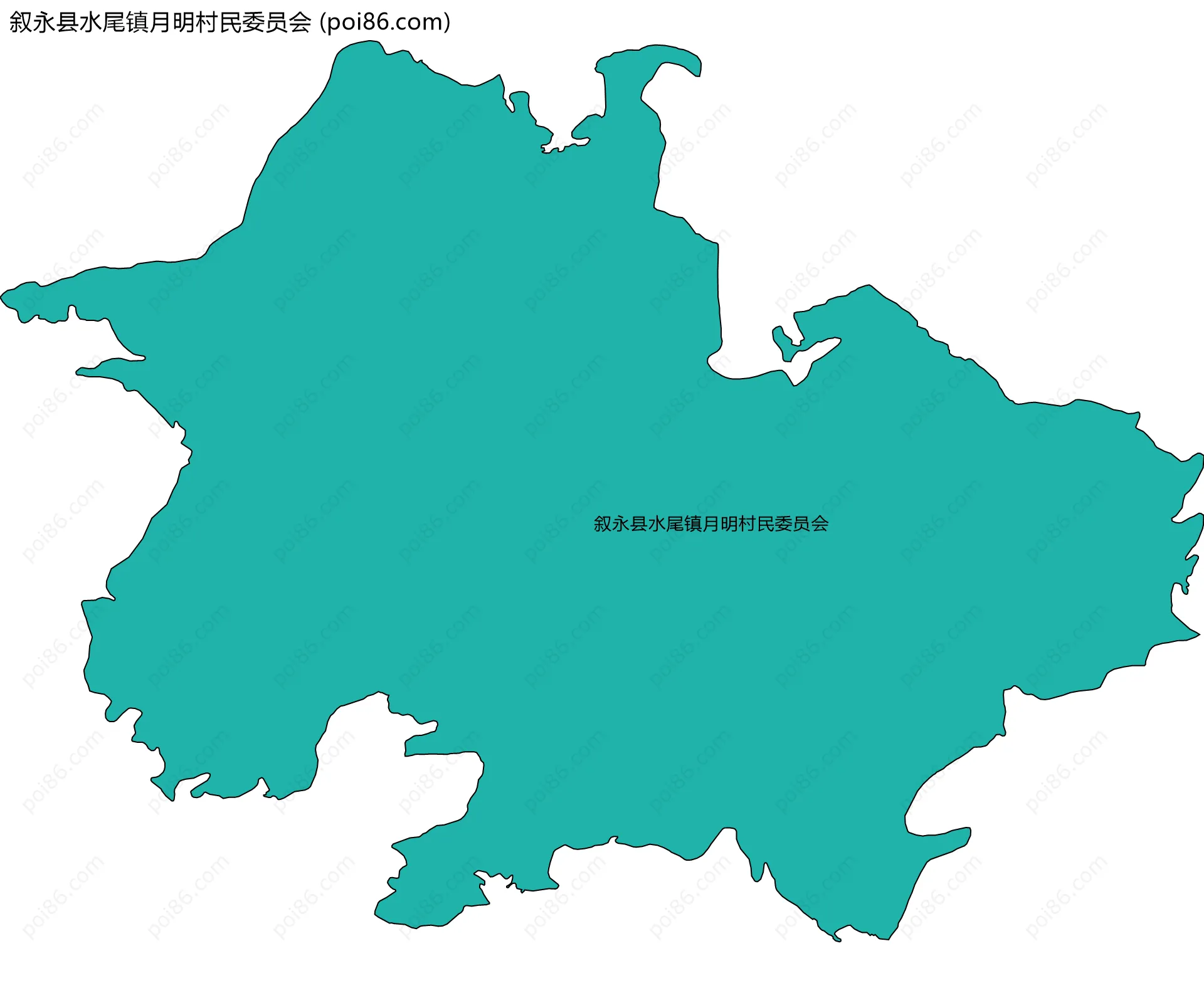 叙永县水尾镇月明村民委员会边界地图