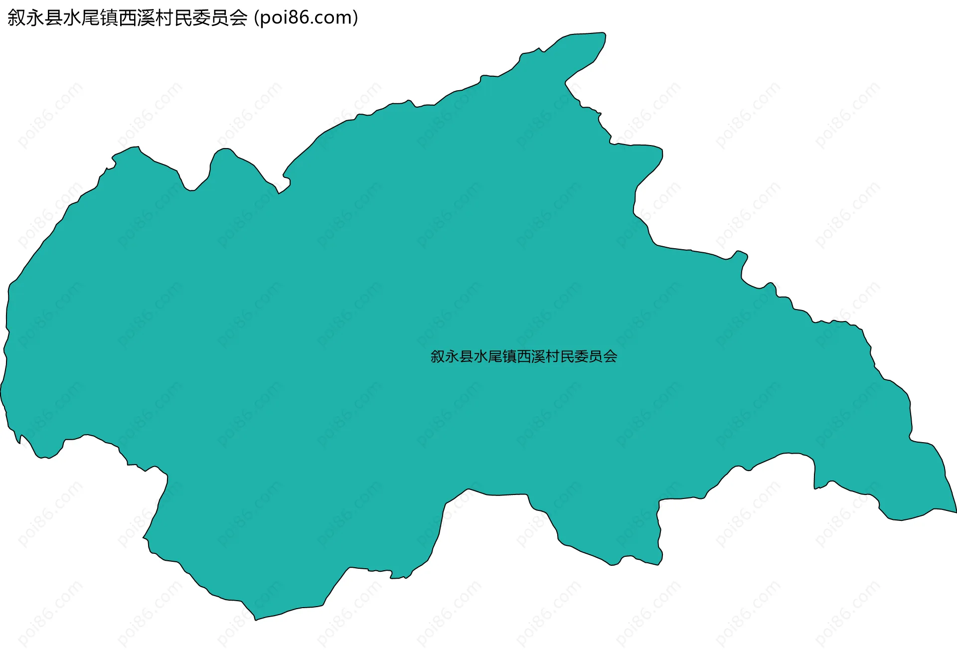 叙永县水尾镇西溪村民委员会边界地图