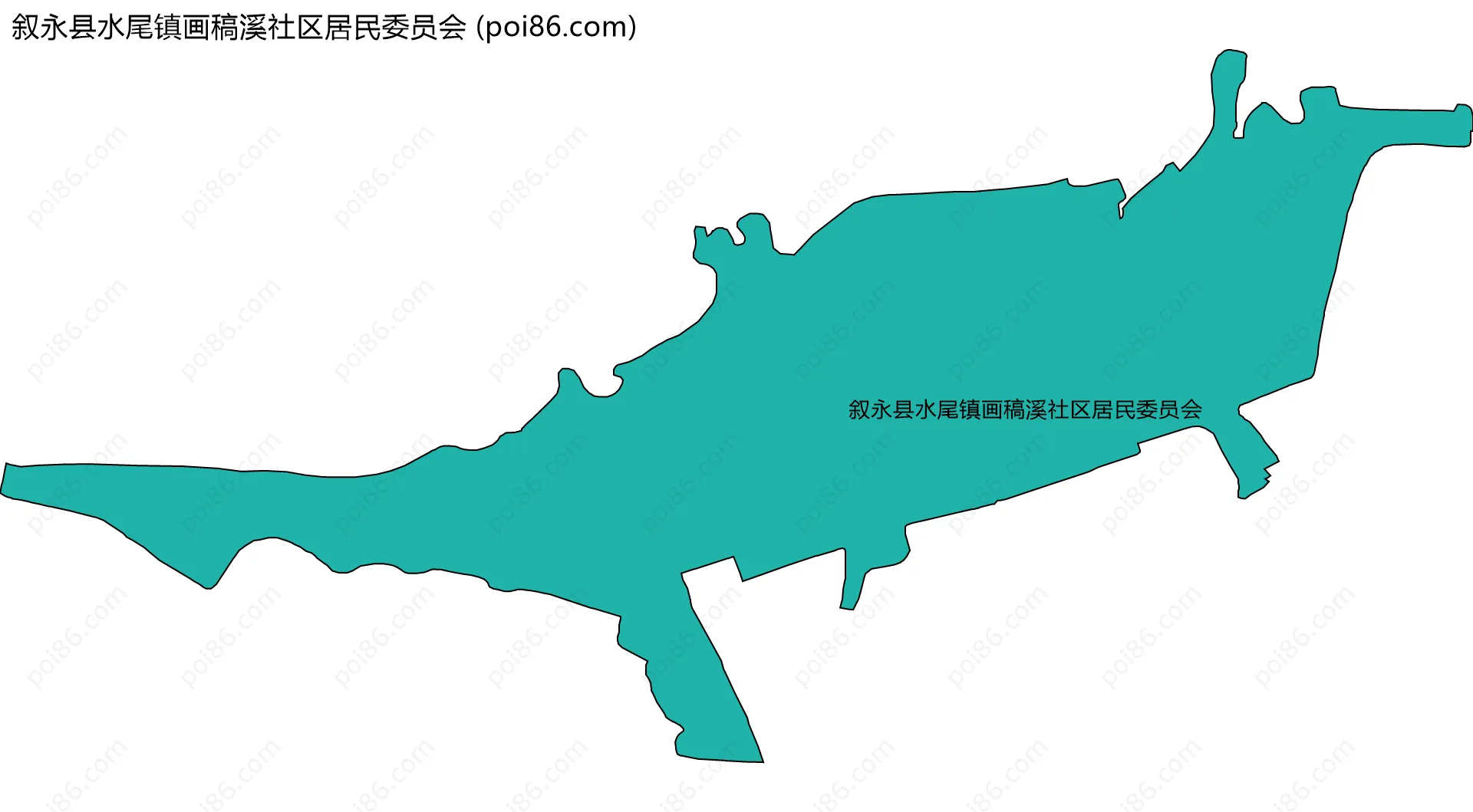 叙永县水尾镇画稿溪社区居民委员会边界地图