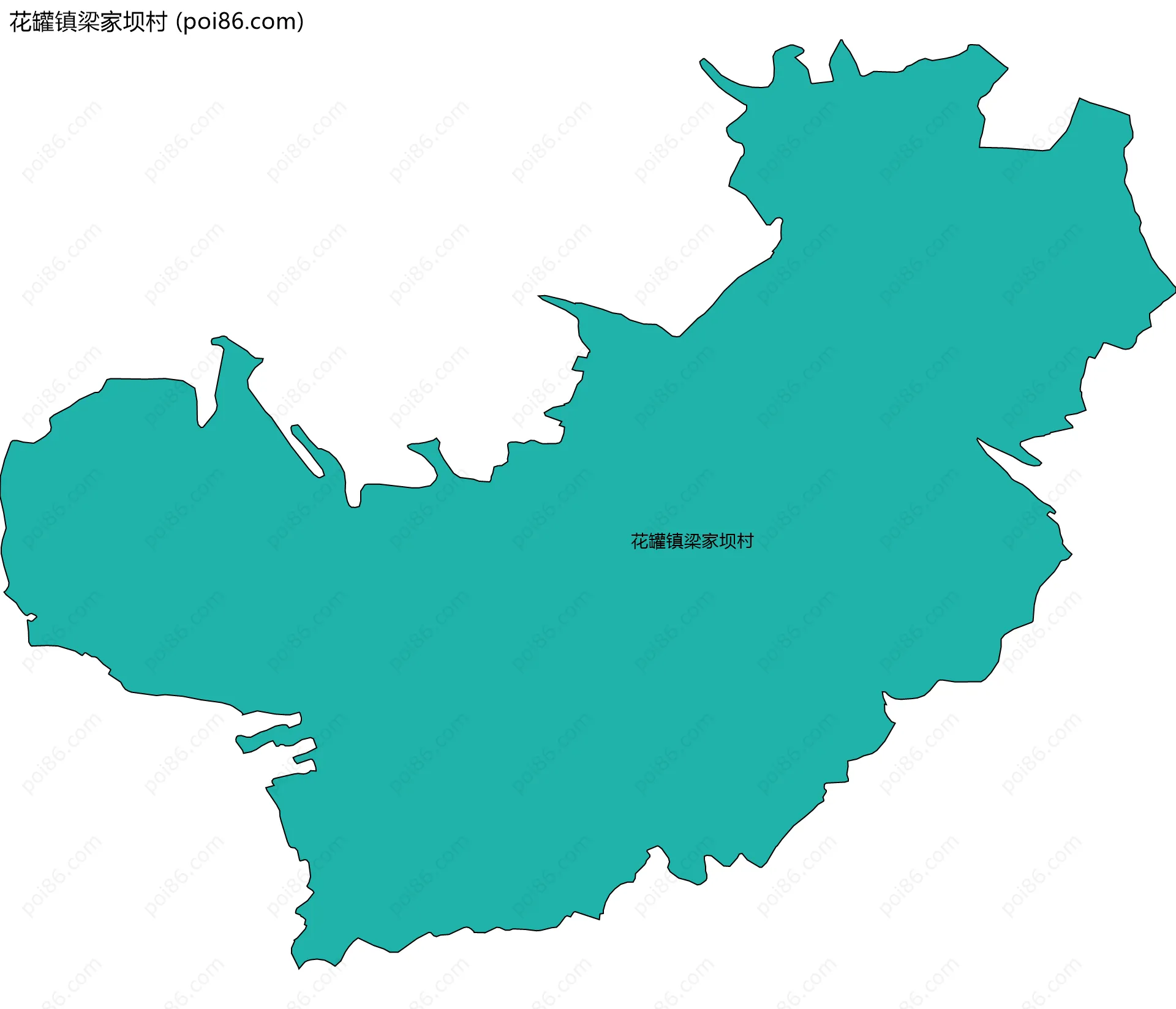 花罐镇梁家坝村边界地图