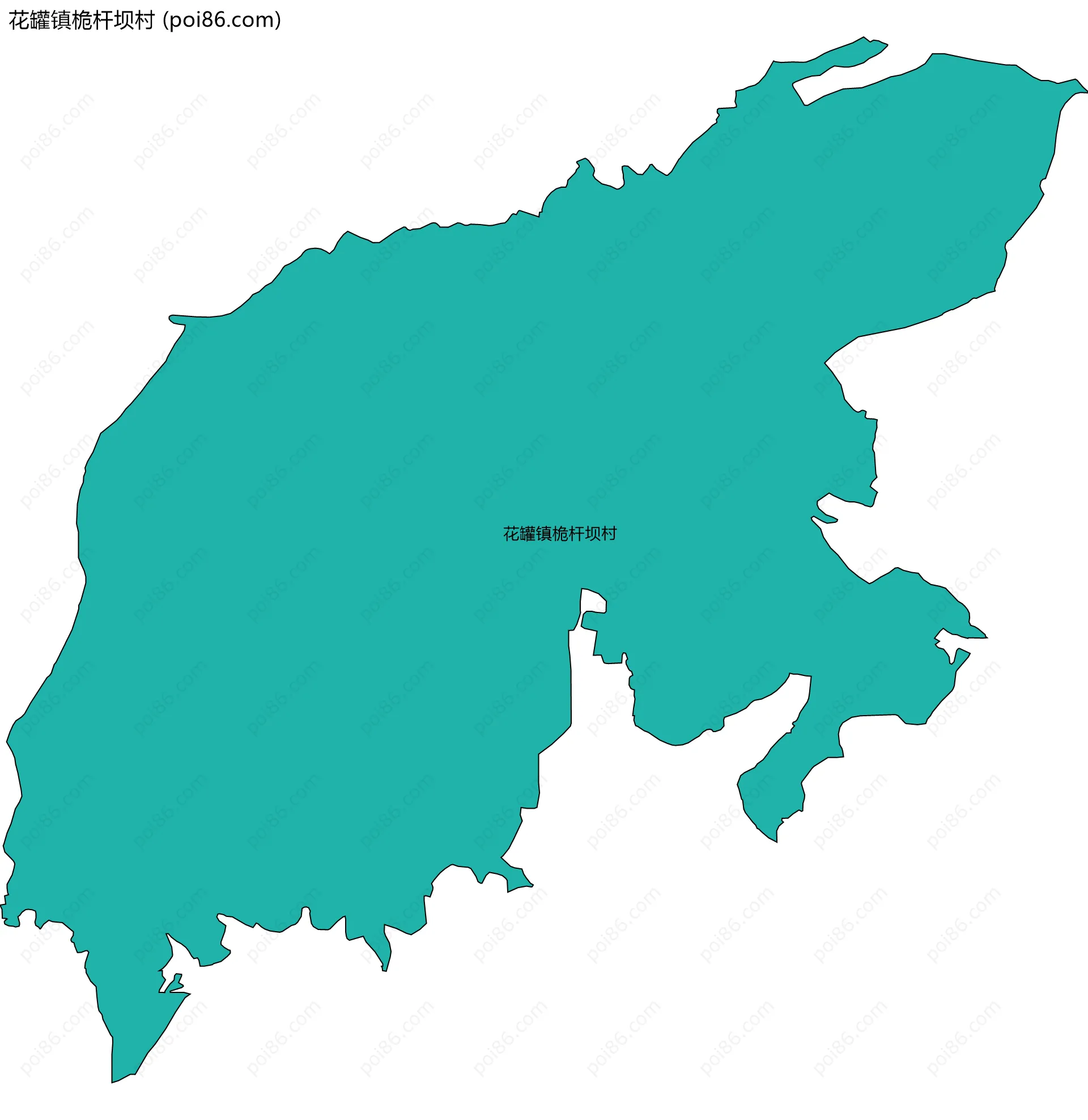 花罐镇桅杆坝村边界地图