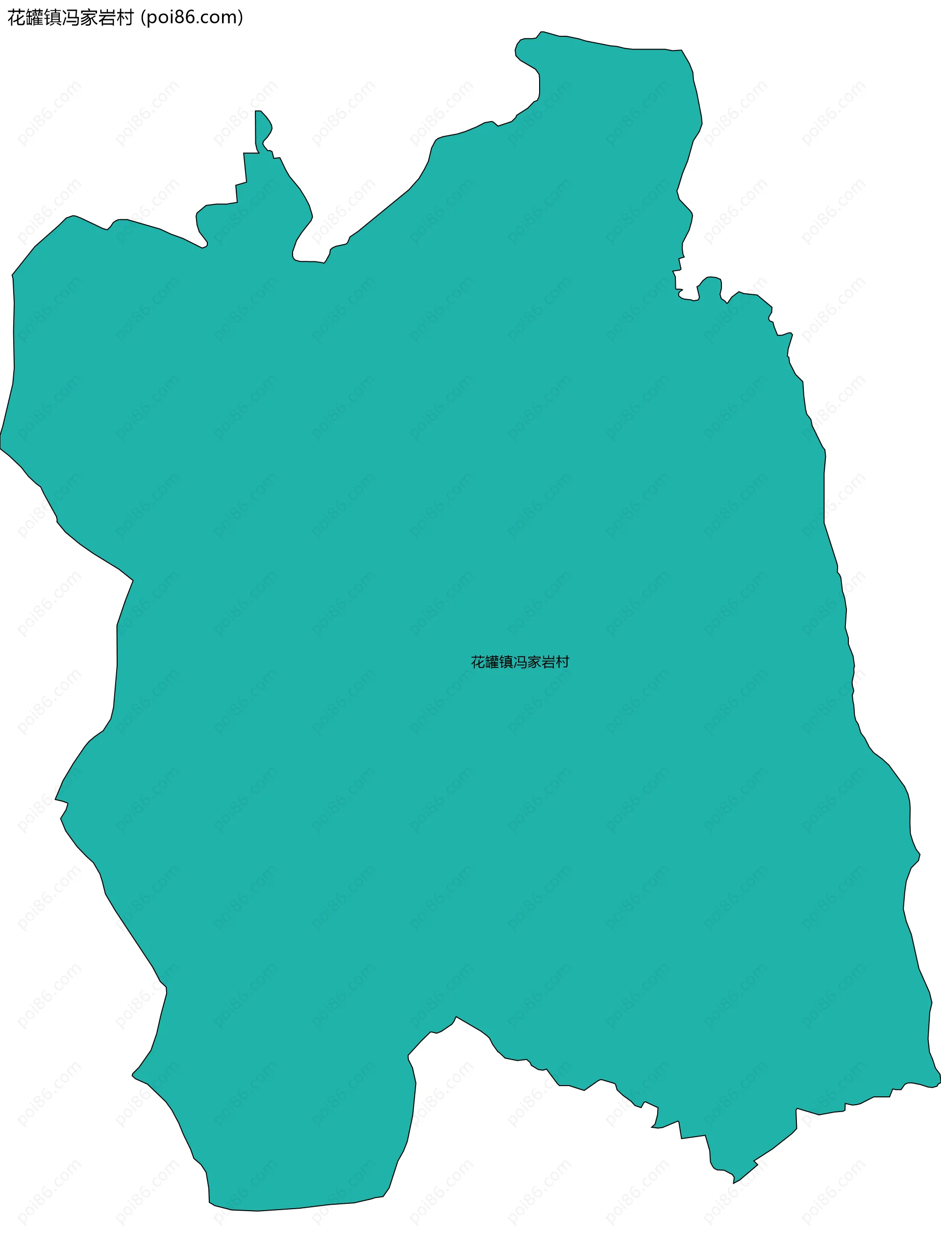 花罐镇冯家岩村边界地图