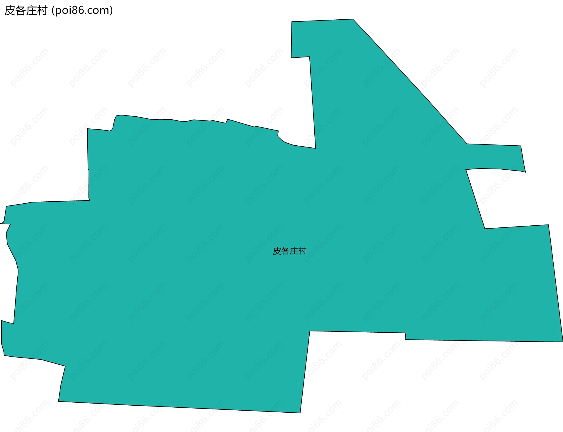 皮各庄村边界地图