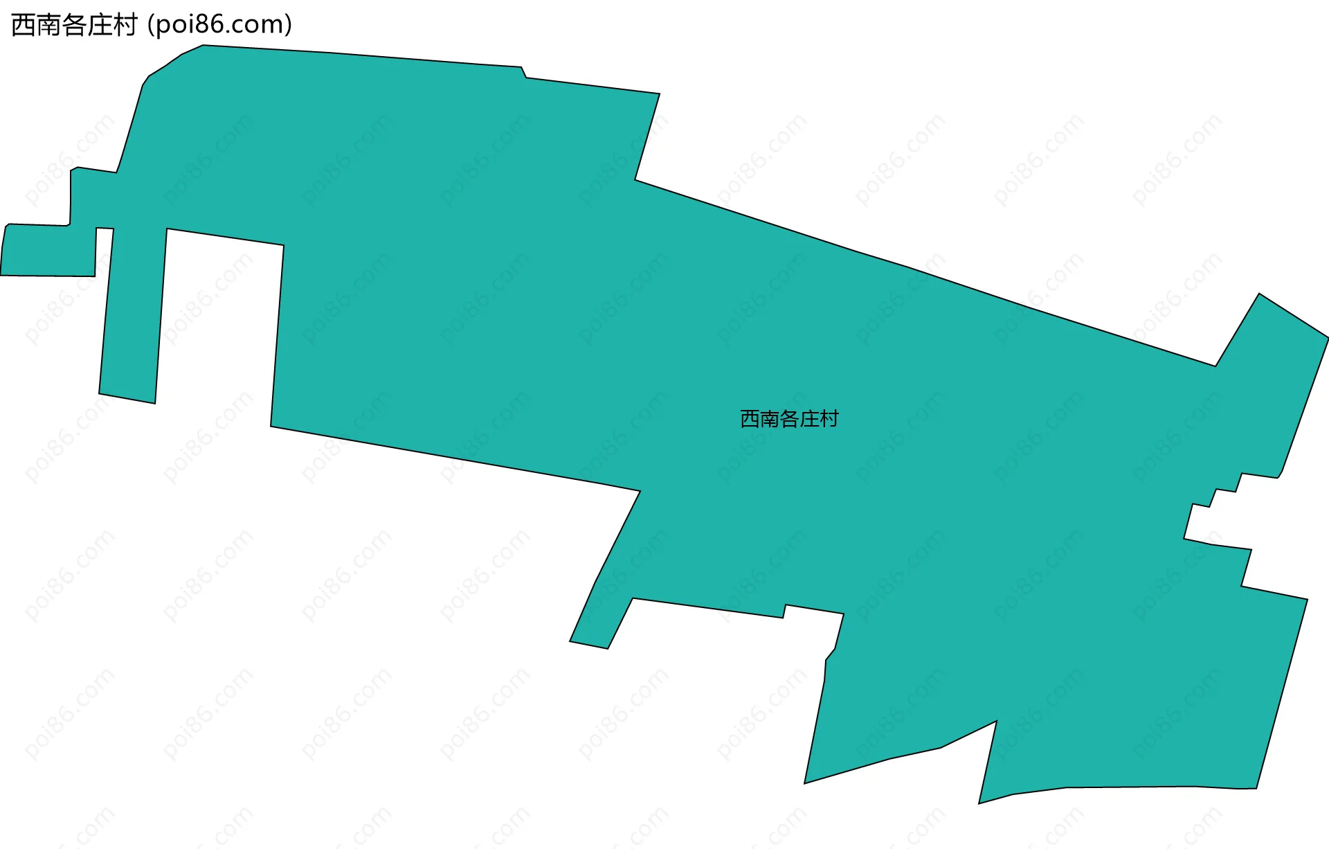 西南各庄村边界地图
