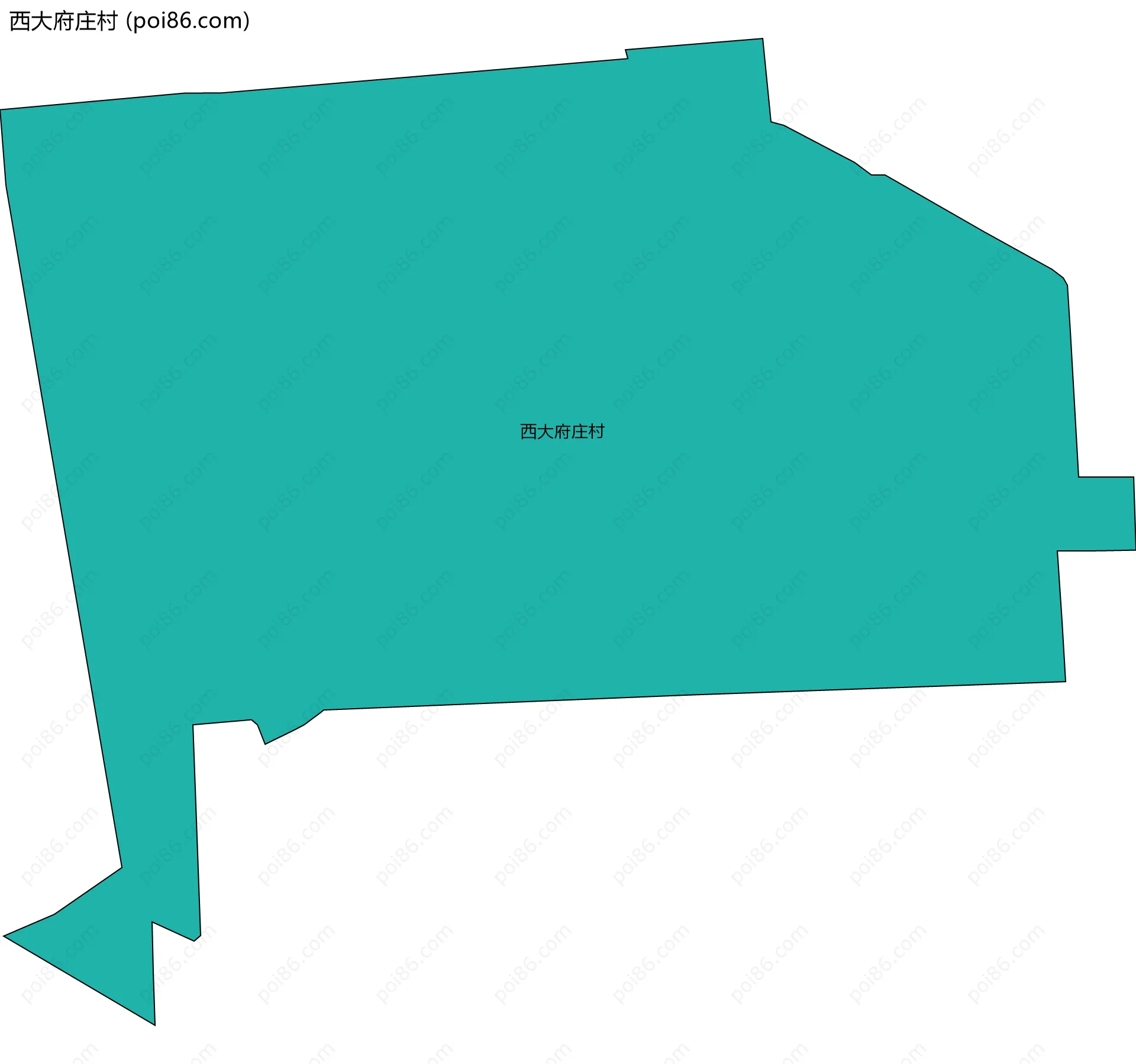 西大府庄村边界地图