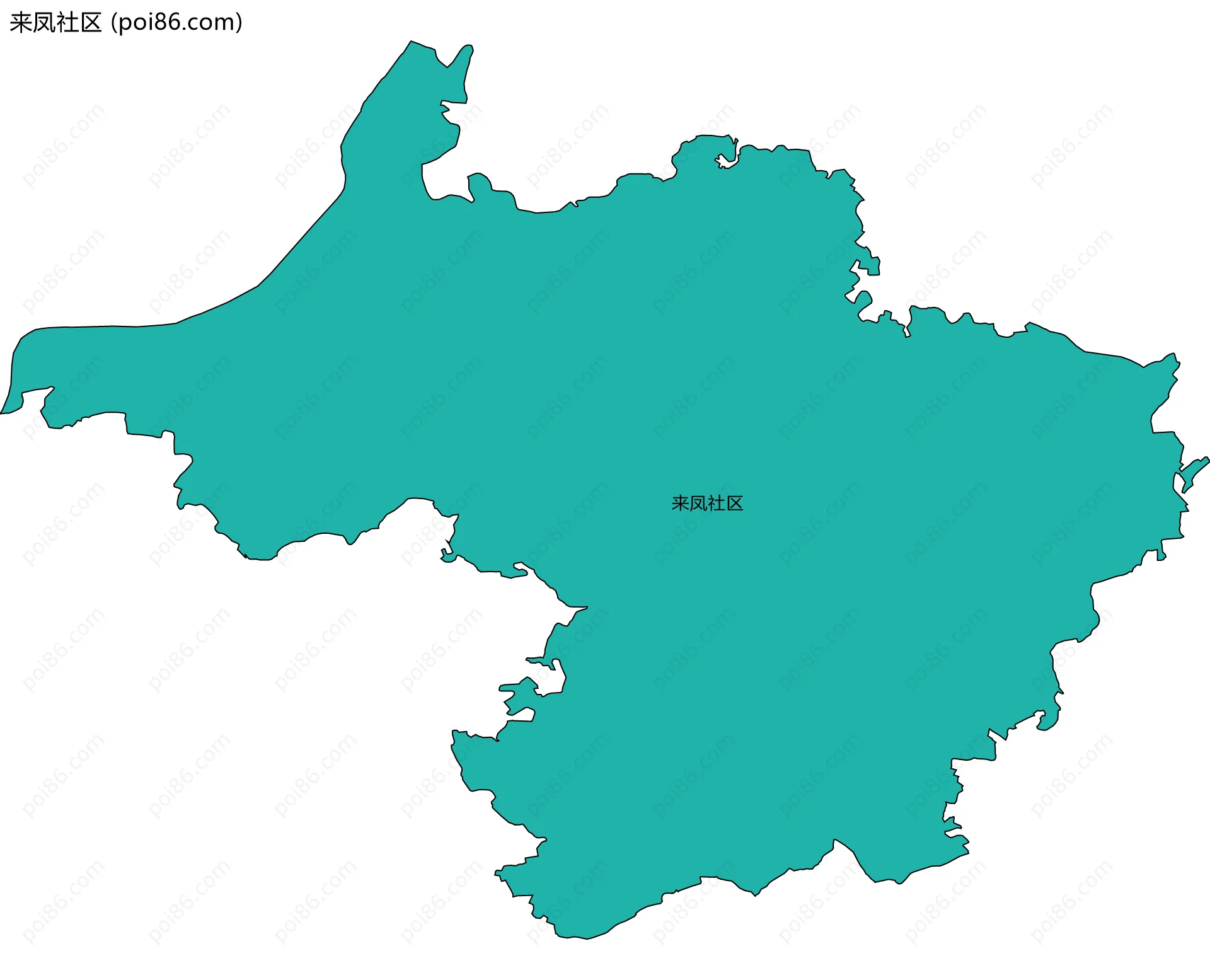 来凤社区边界地图