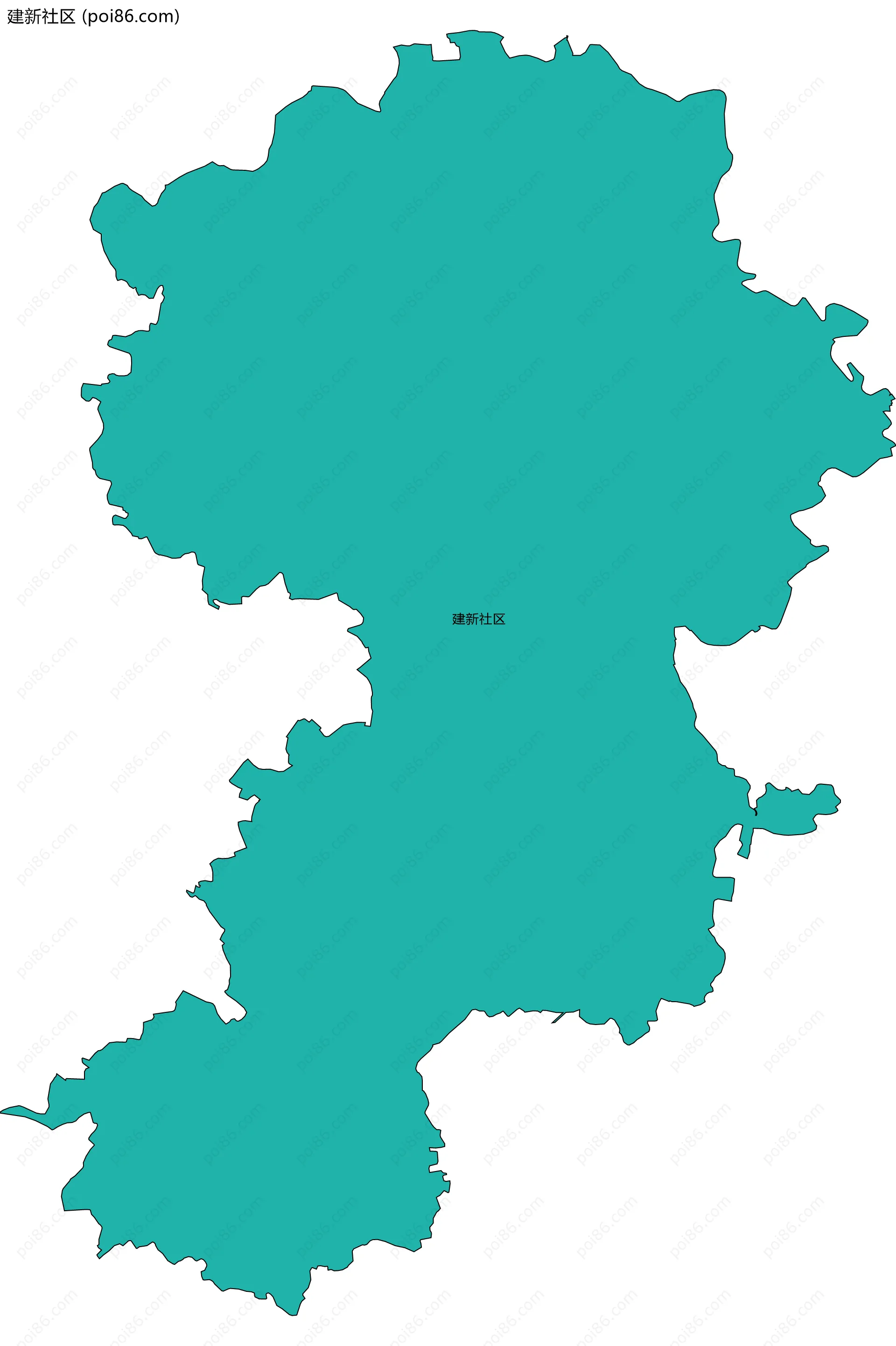 建新社区边界地图