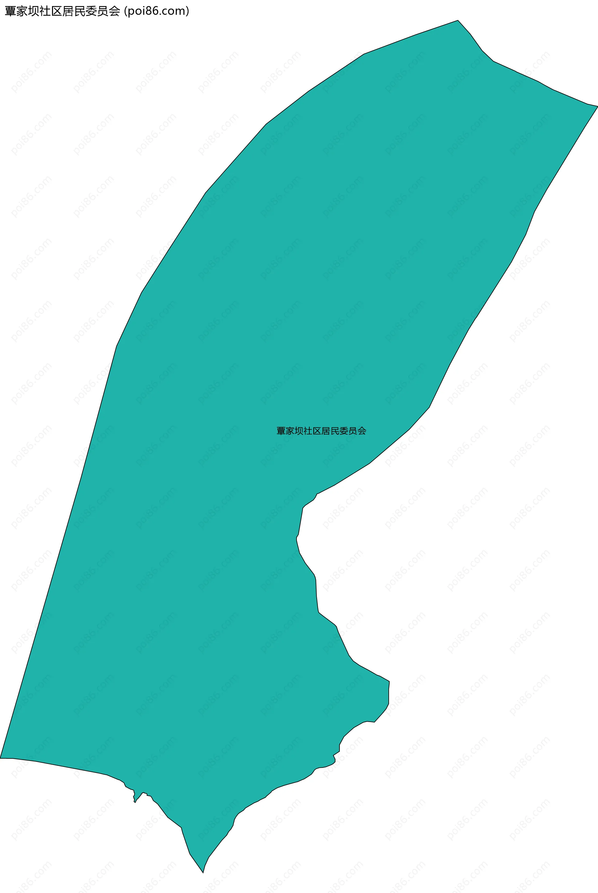 覃家坝社区居民委员会边界地图