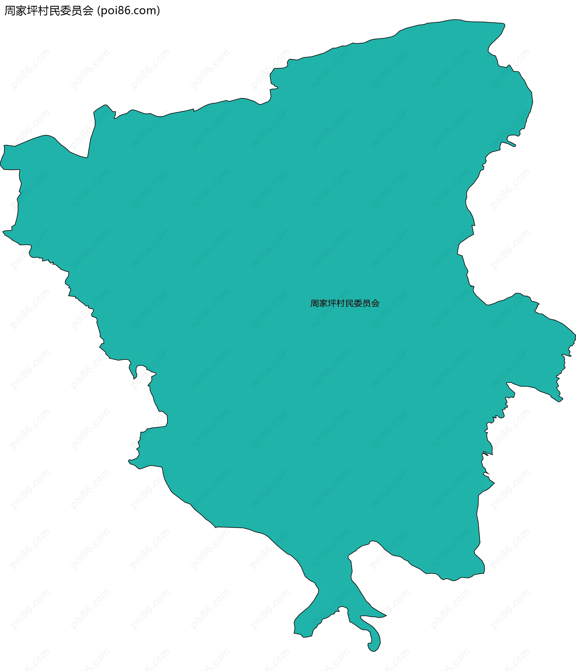 周家坪村民委员会边界地图
