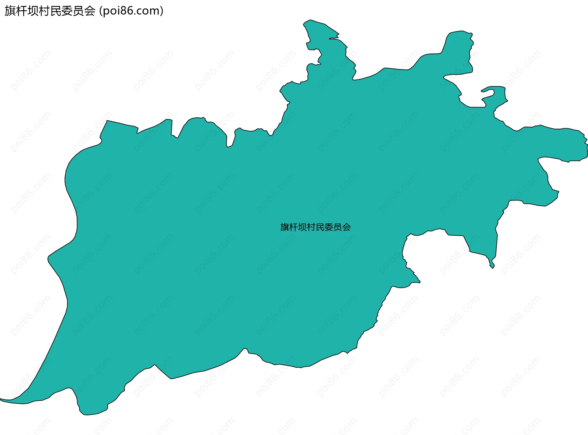 旗杆坝村民委员会边界地图