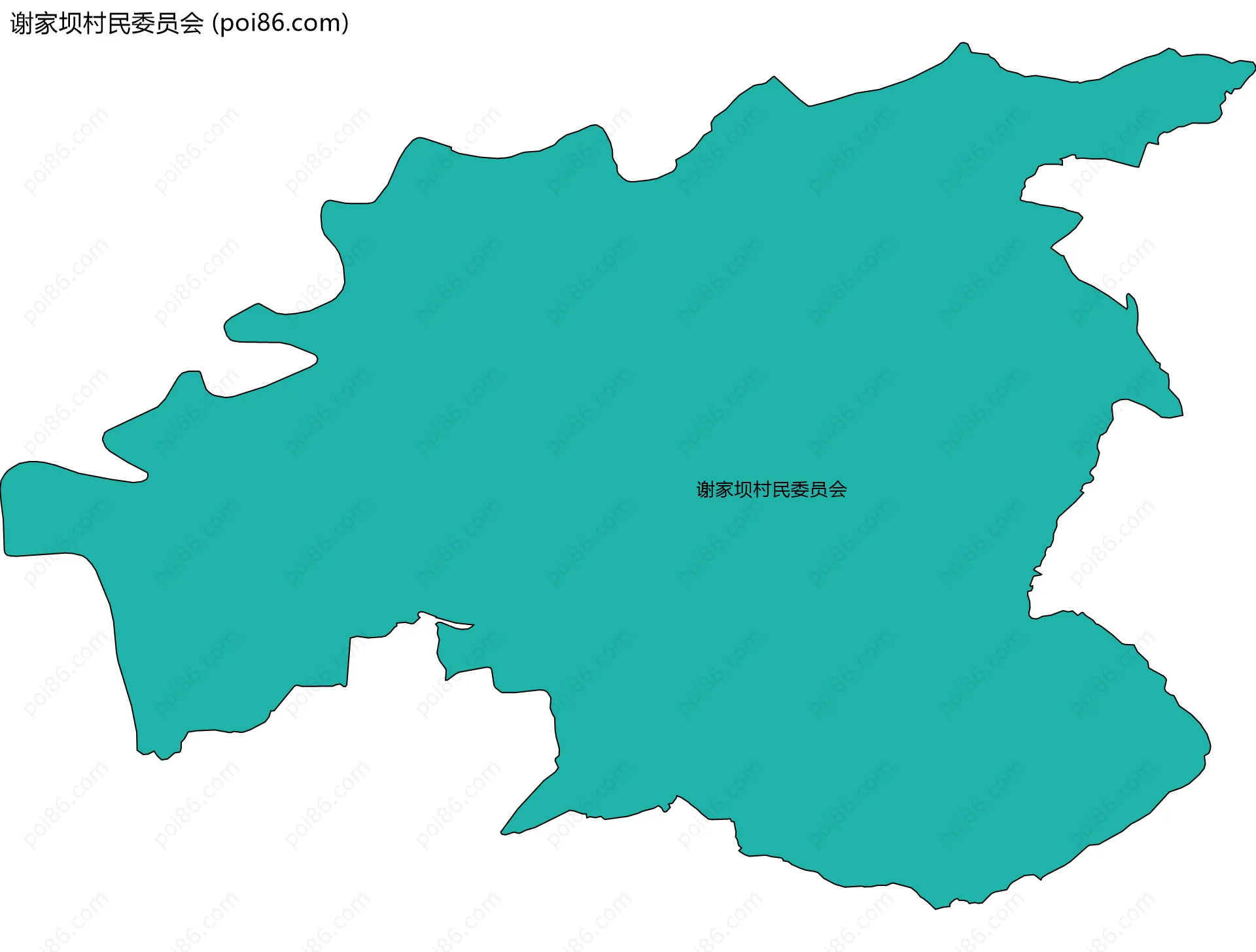谢家坝村民委员会边界地图