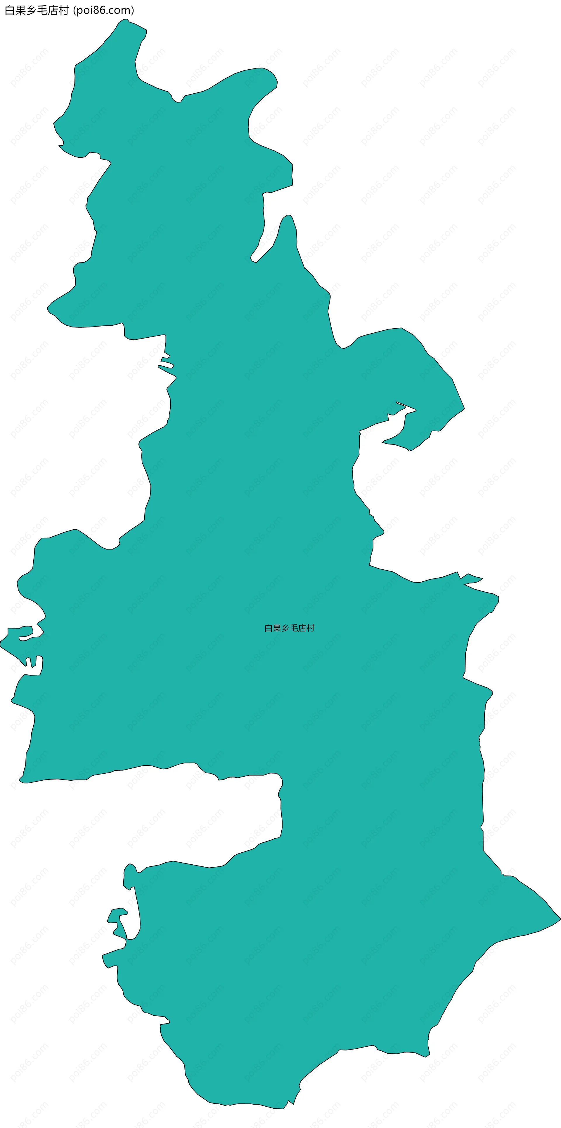 白果乡毛店村边界地图