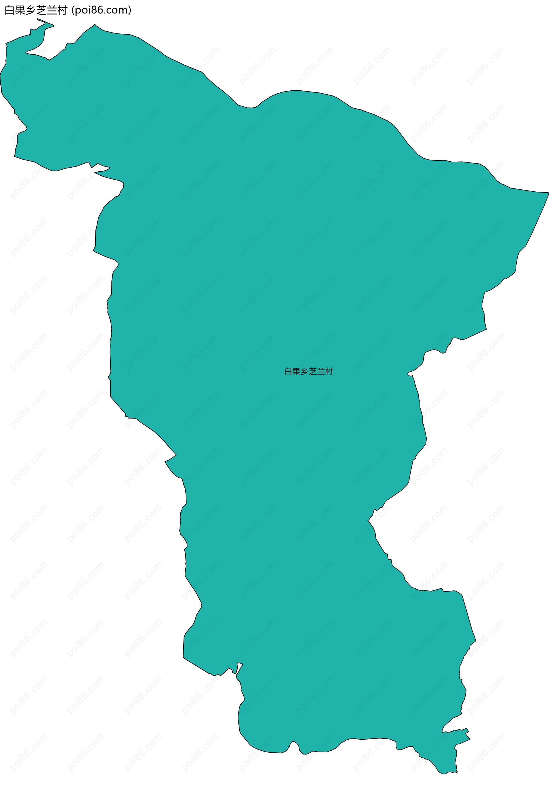 白果乡芝兰村边界地图