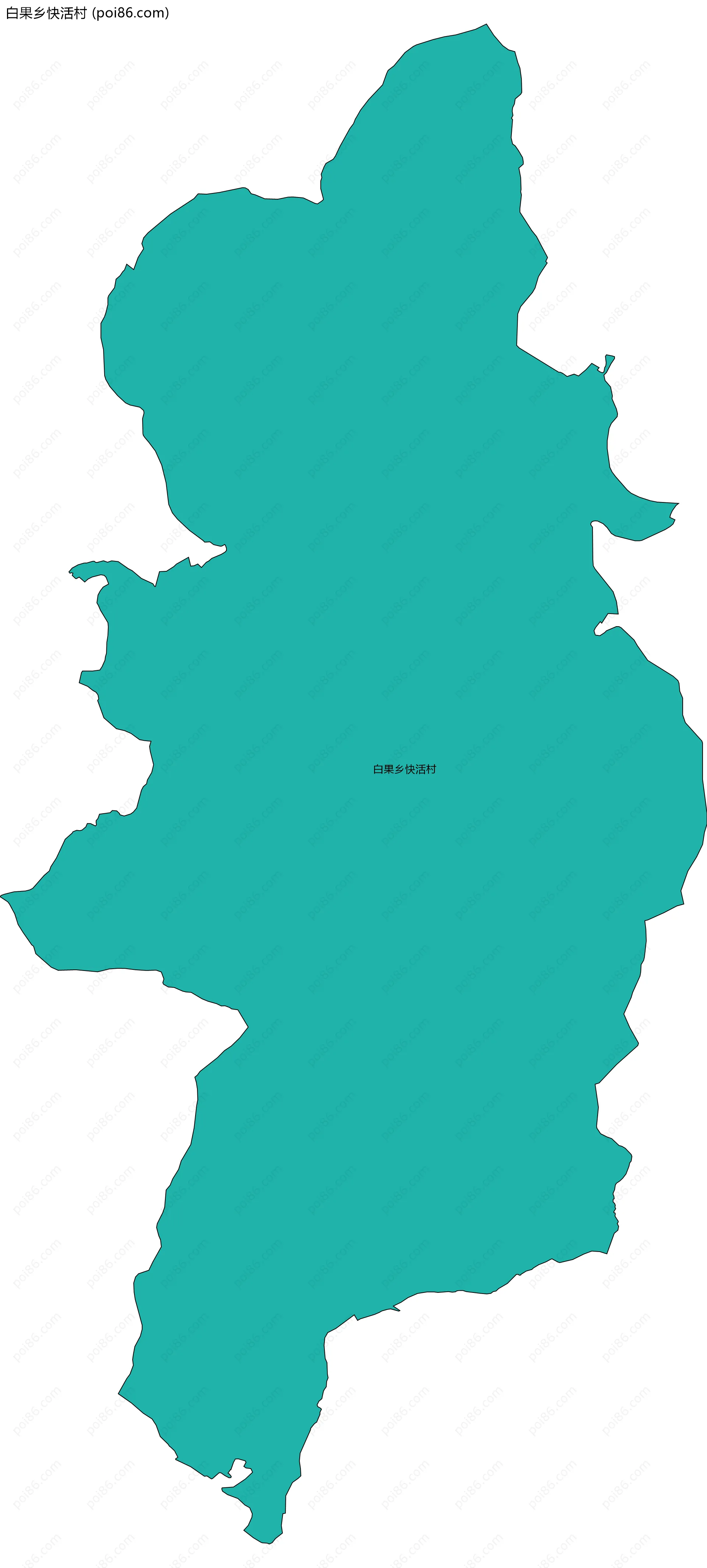 白果乡快活村边界地图