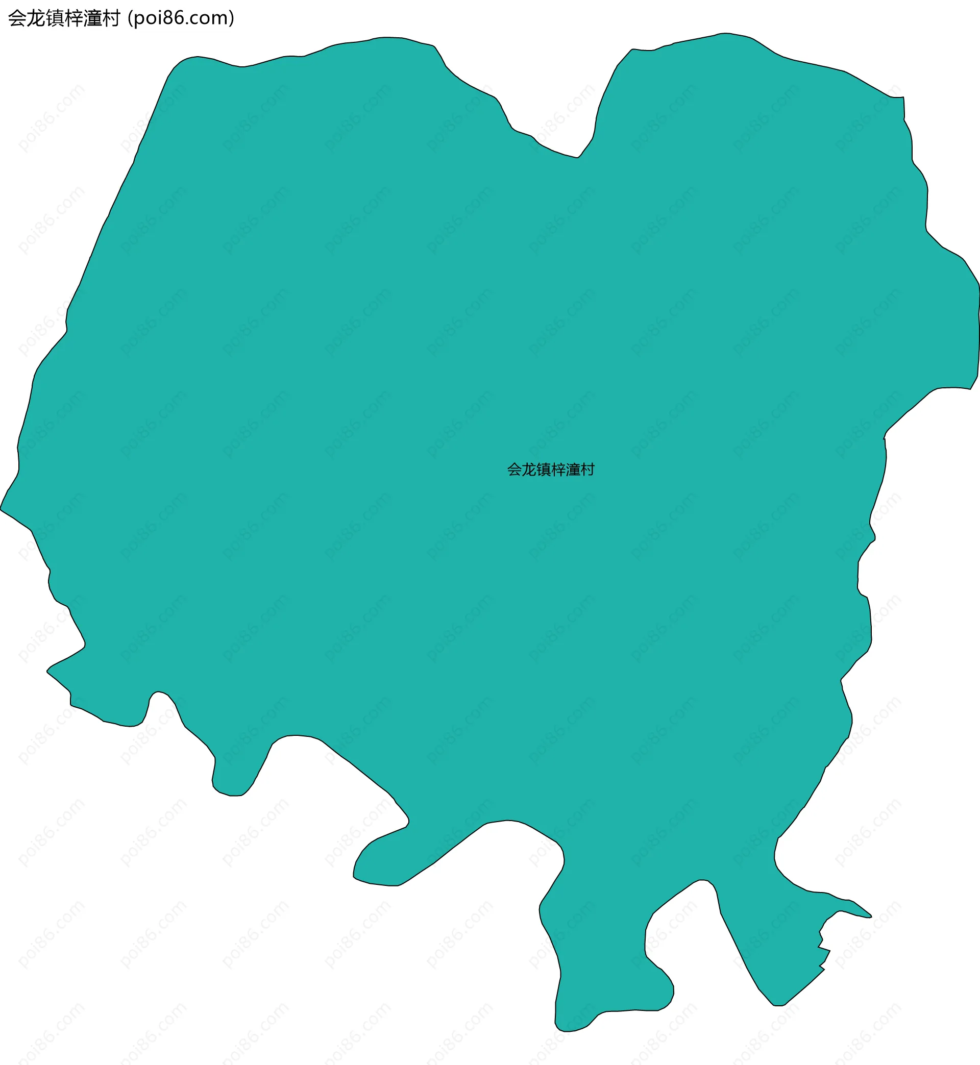 会龙镇梓潼村边界地图