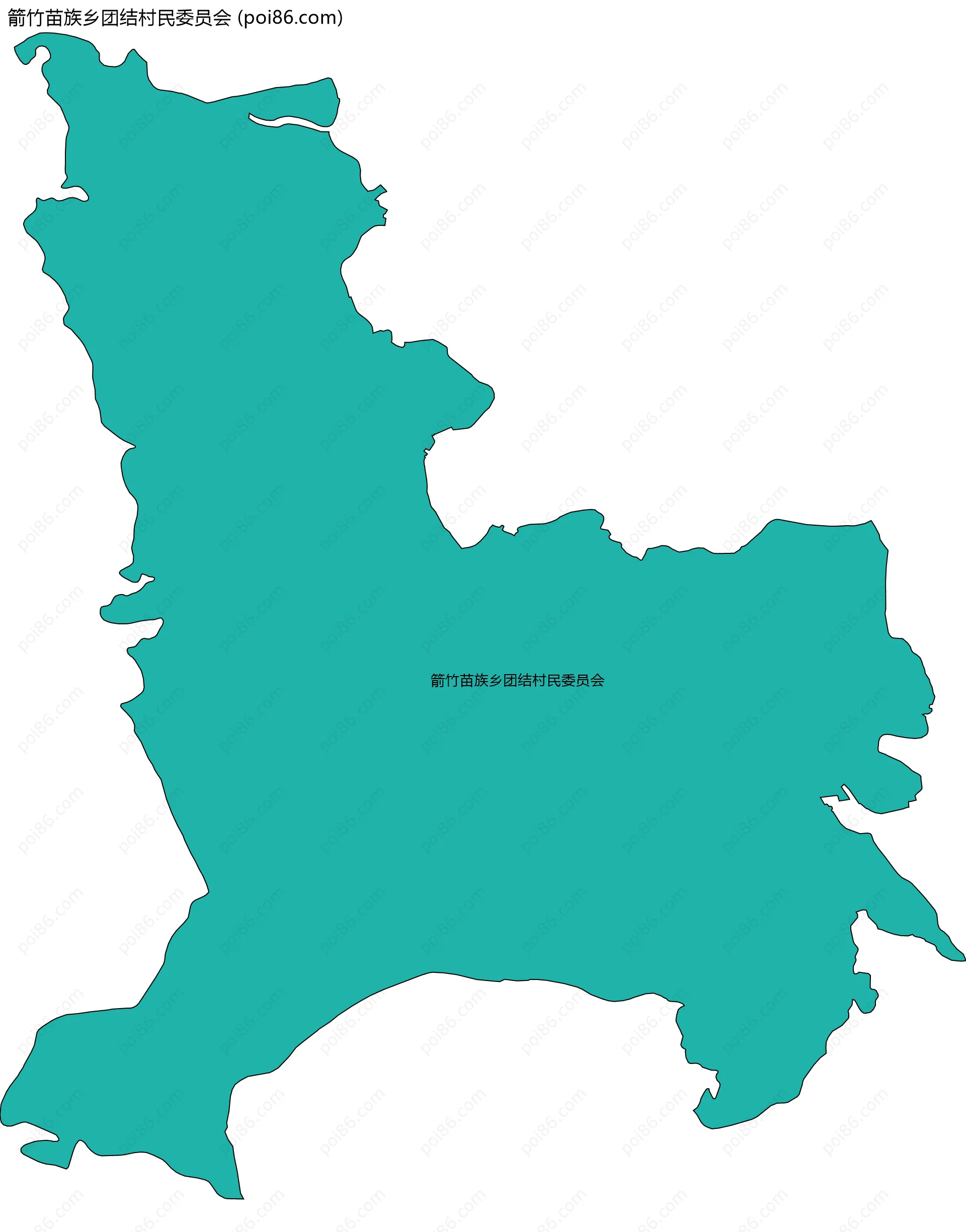 箭竹苗族乡团结村民委员会边界地图