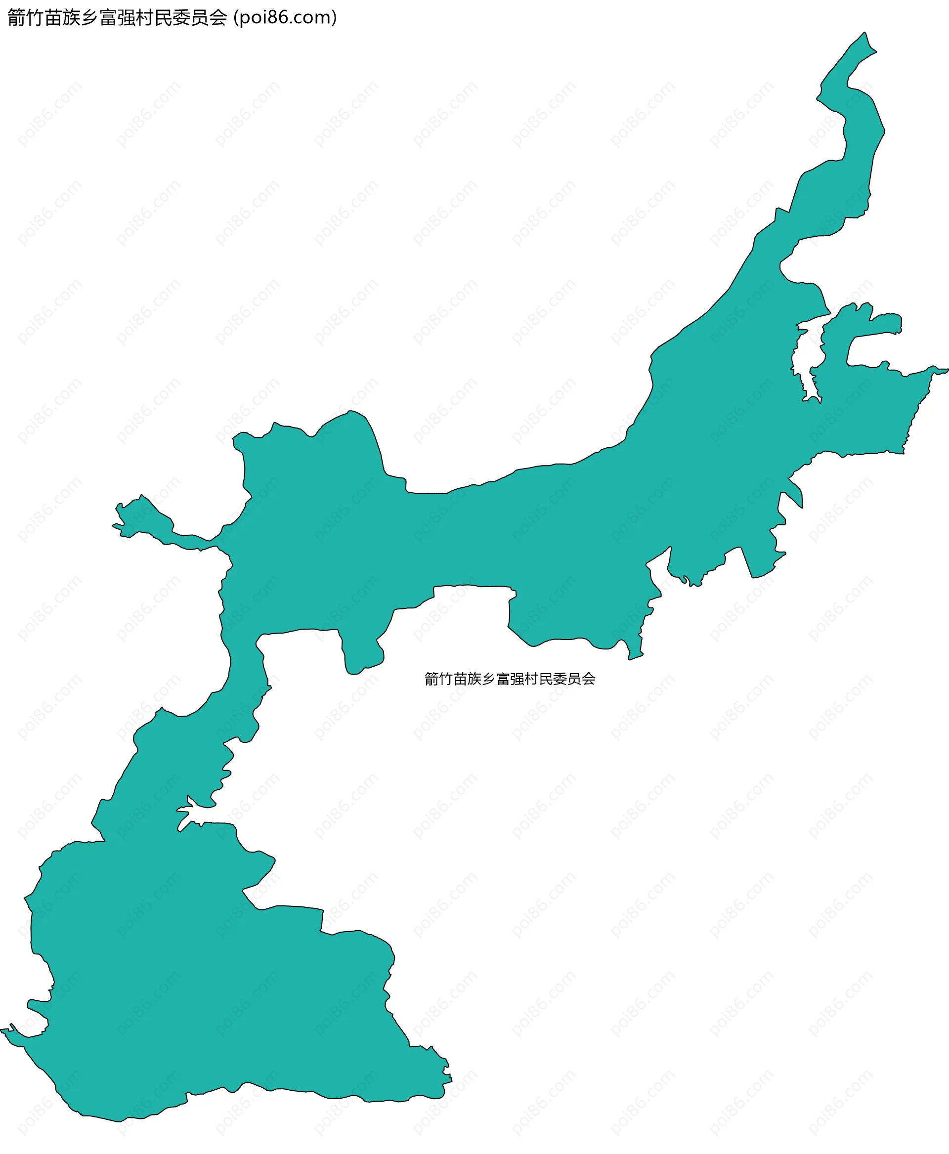 箭竹苗族乡富强村民委员会边界地图