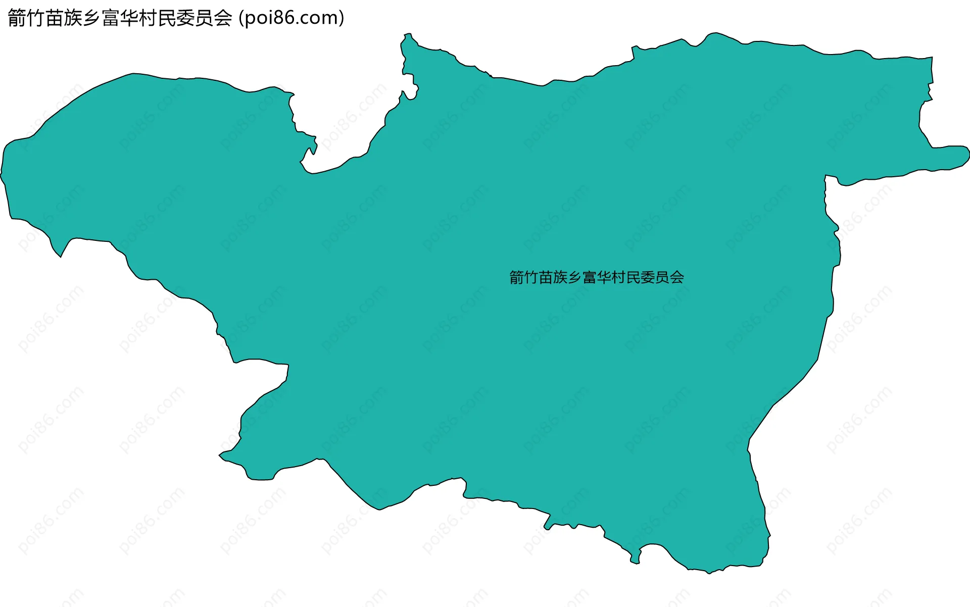 箭竹苗族乡富华村民委员会边界地图